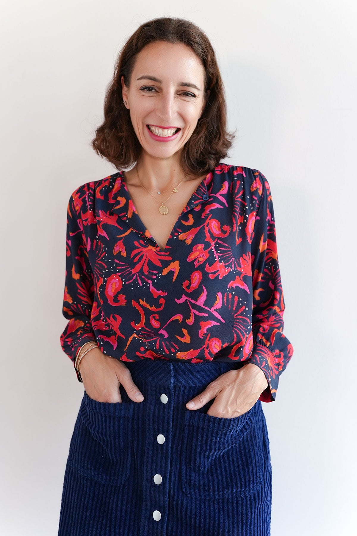 Florale Bluse aus Eco Viskose