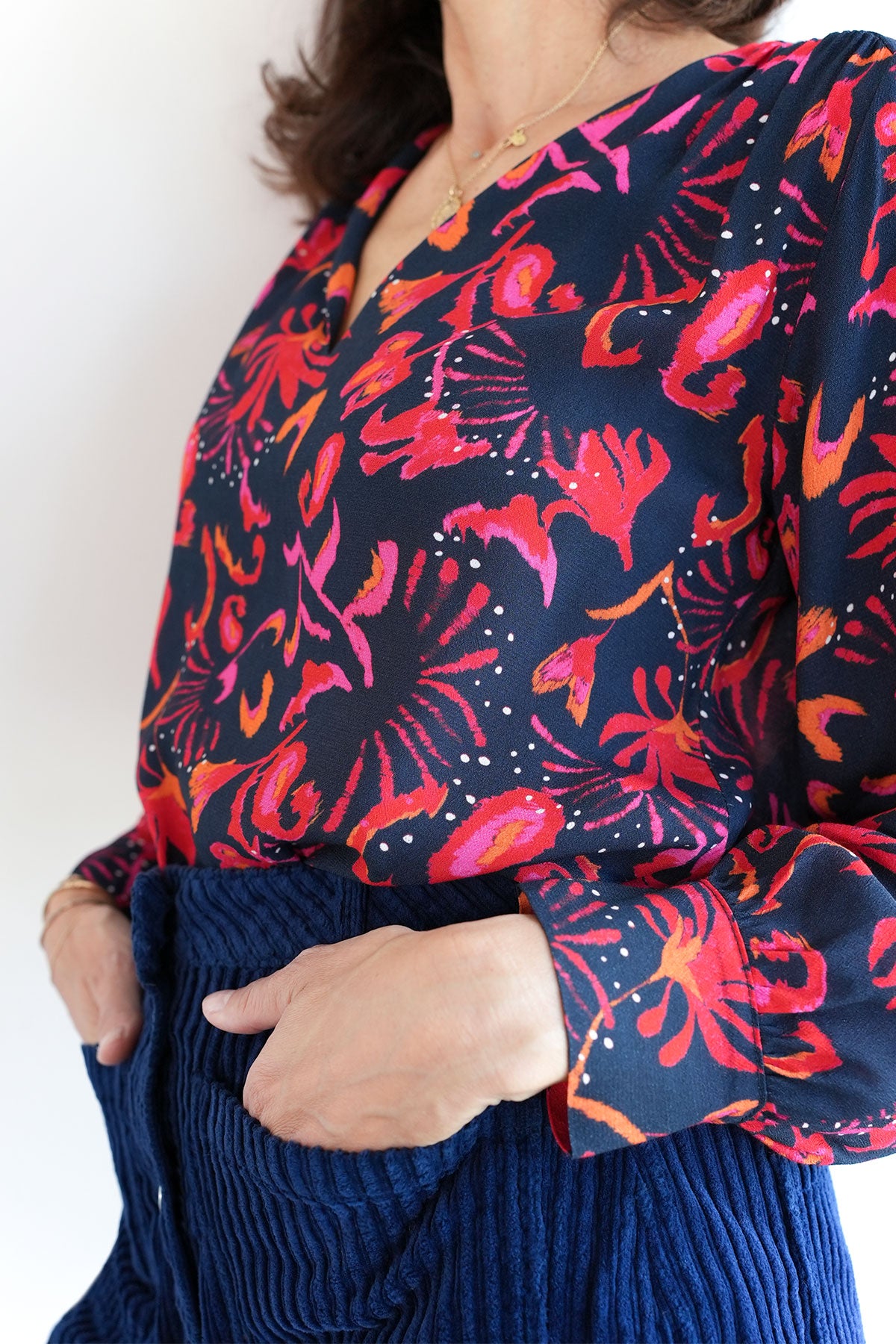 Florale Bluse aus Eco Viskose