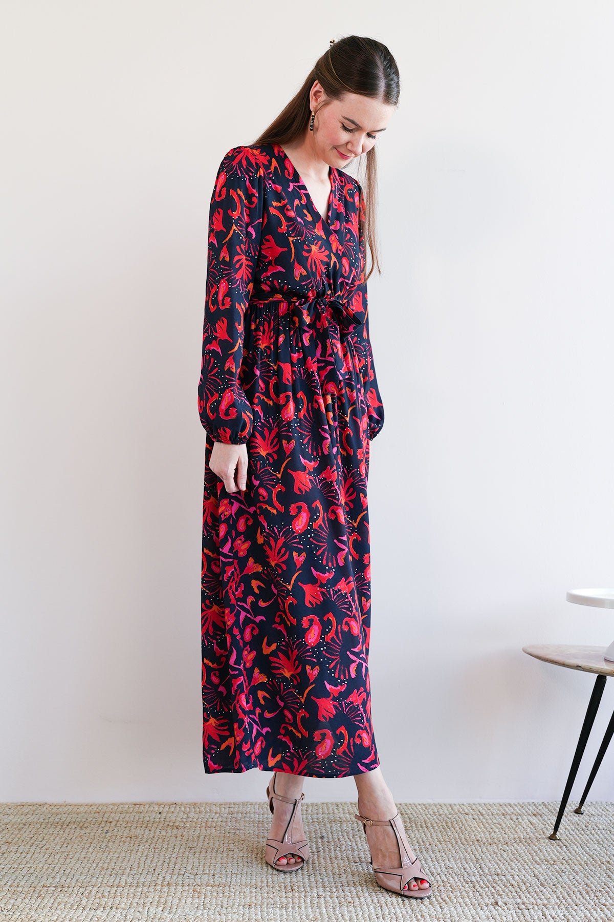 Maxi Wickelkleid mit Blumenprint