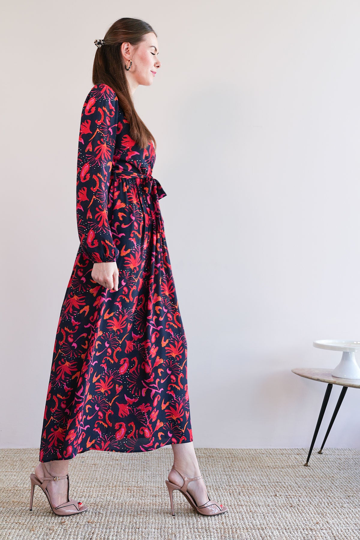 Maxi Wickelkleid mit Blumenprint