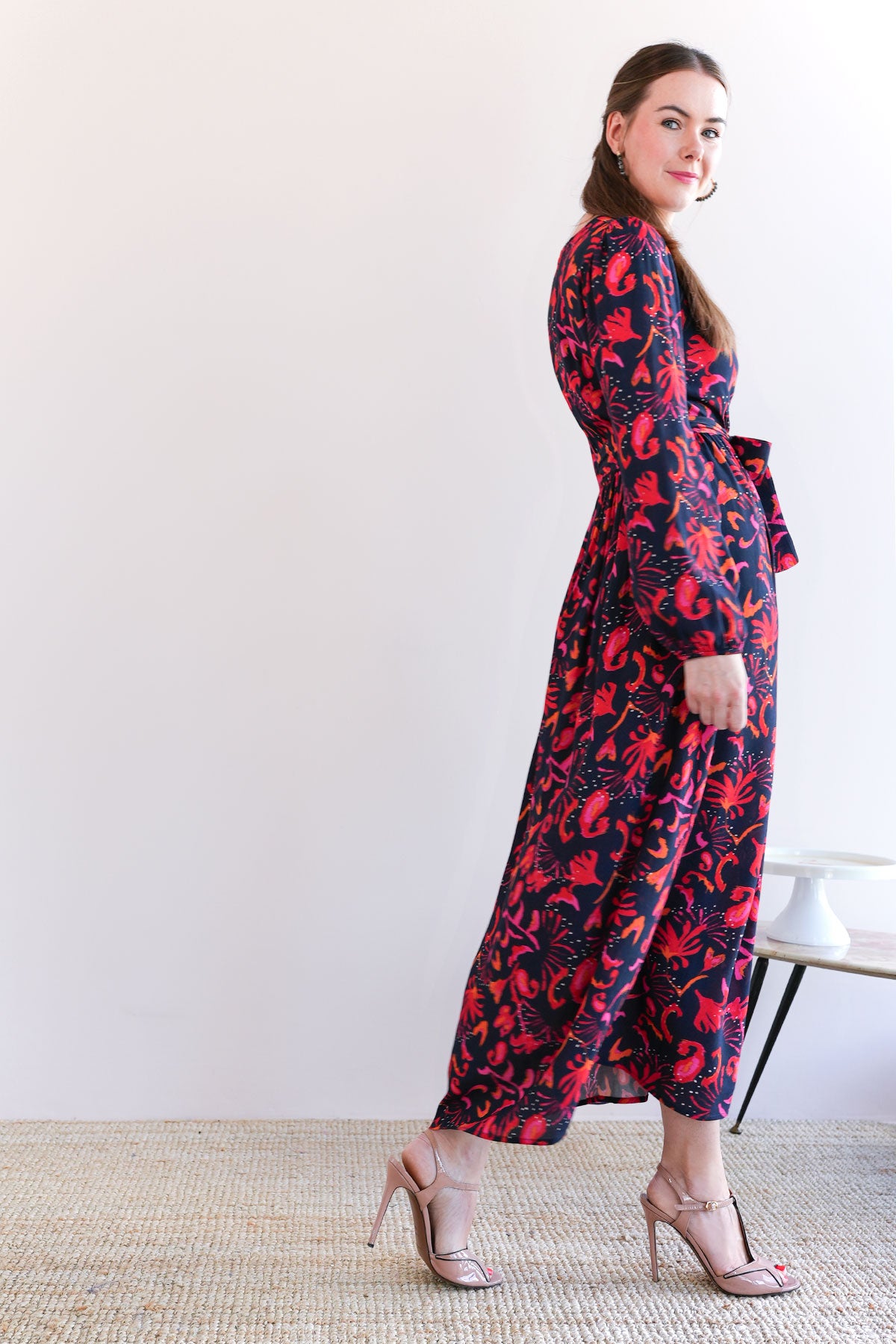 Maxi Wickelkleid mit Blumenprint