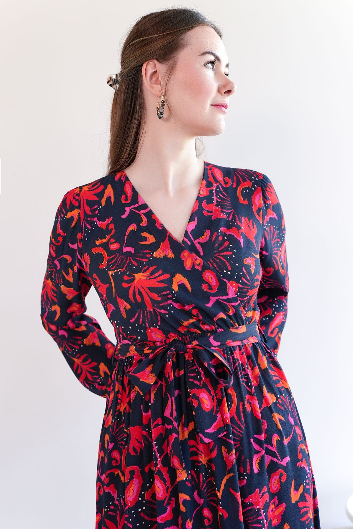 Maxi Wickelkleid mit Blumenprint