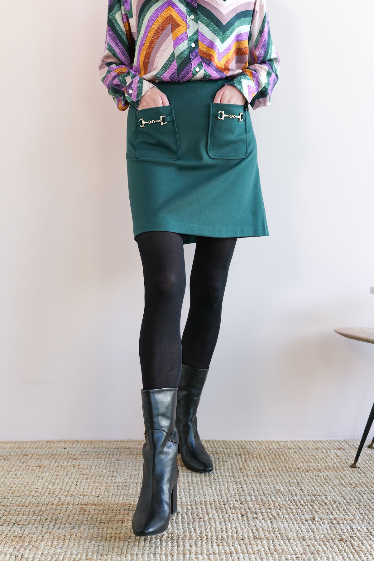 Minirock aus Jersey mit Trensendetail
