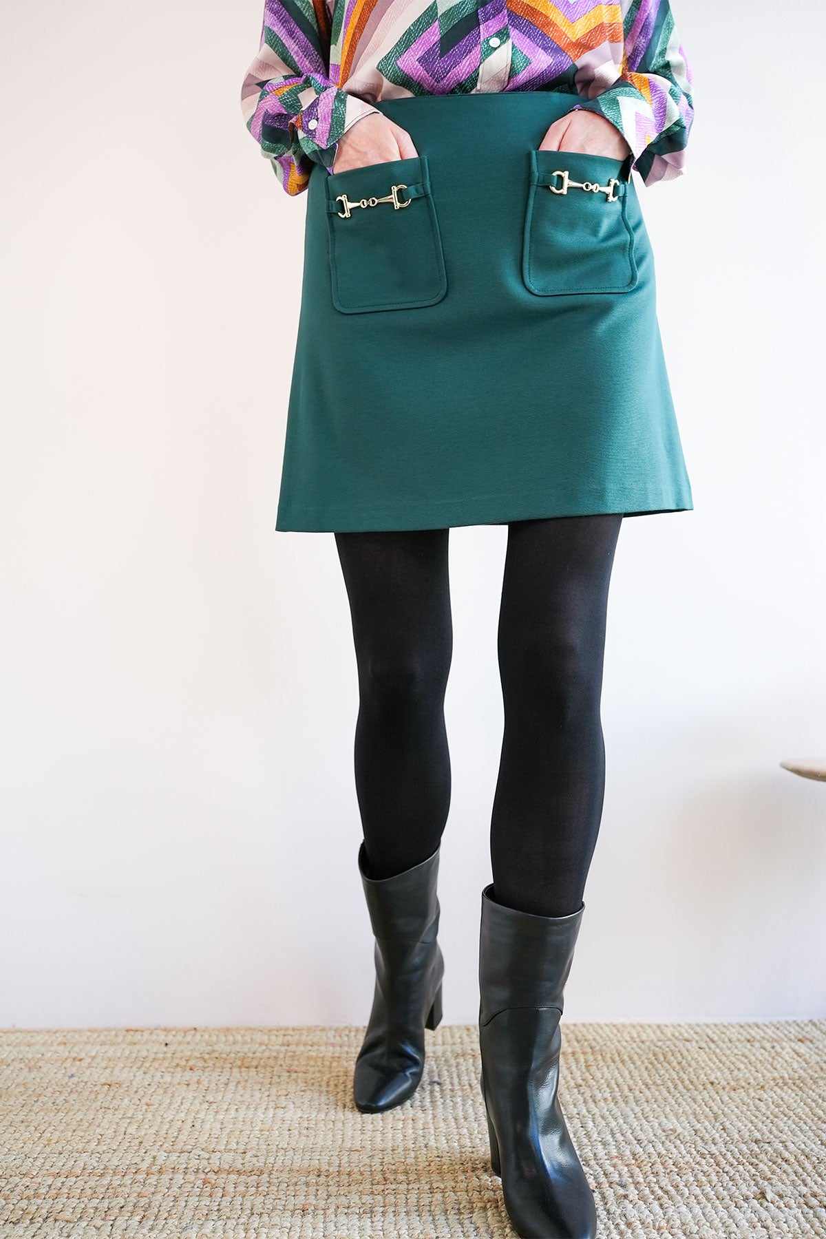 Minirock aus Jersey mit Trensendetail