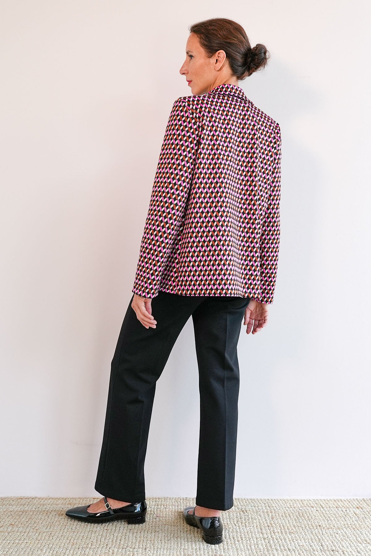 Jacquard Blazer im 70s Stil