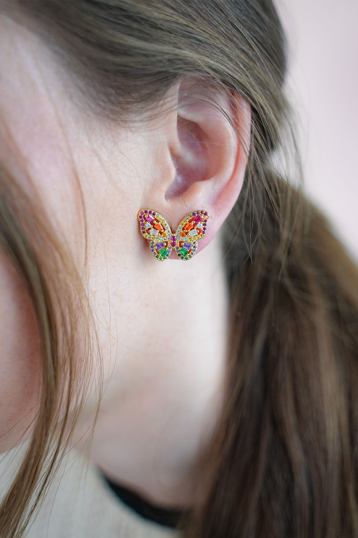 Ohrstecker Schmetterling Kristall