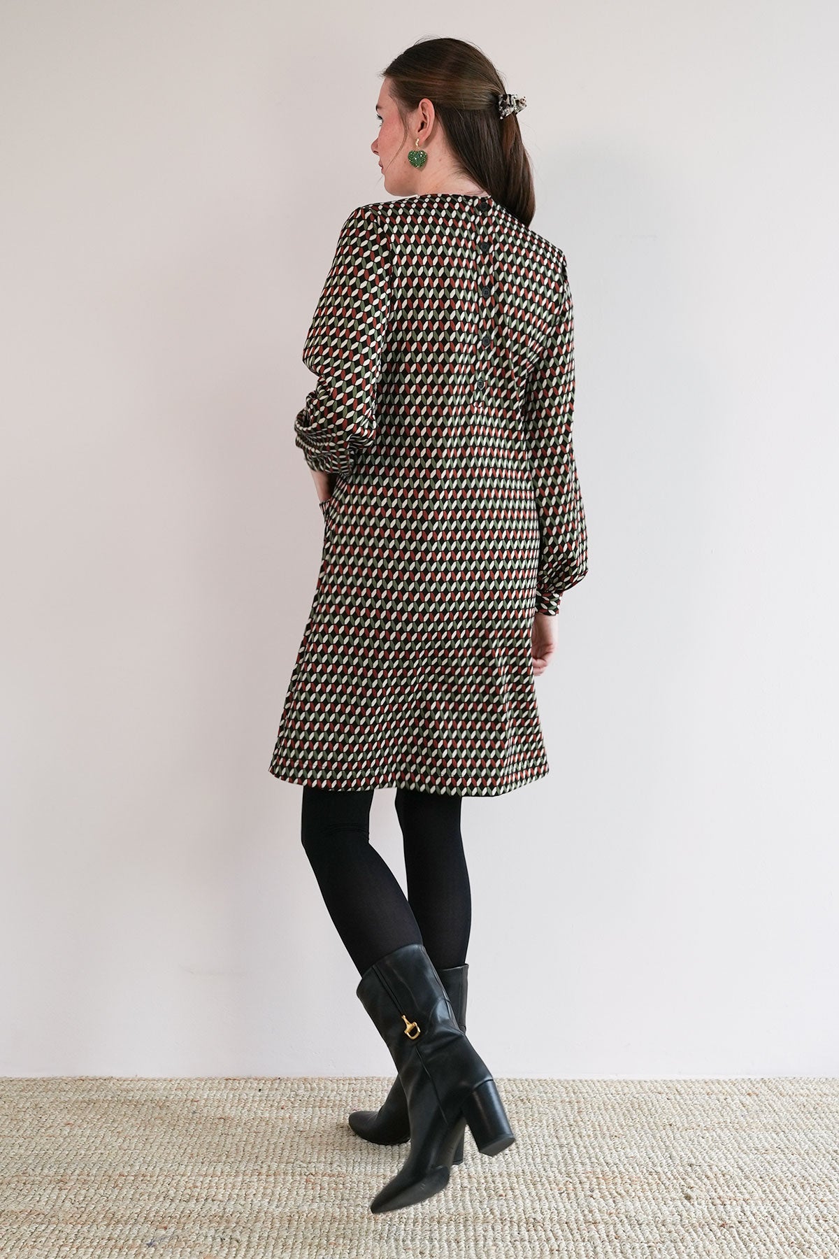 70s Jacquard Minikleid