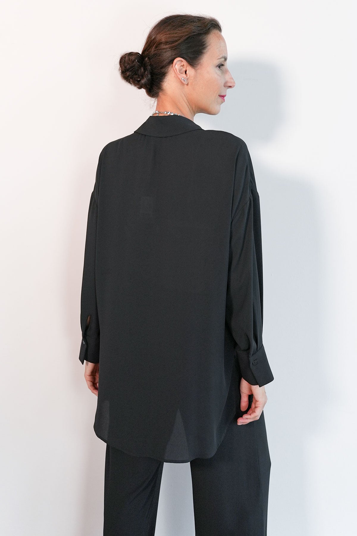 Longbluse aus Viskose Crepe