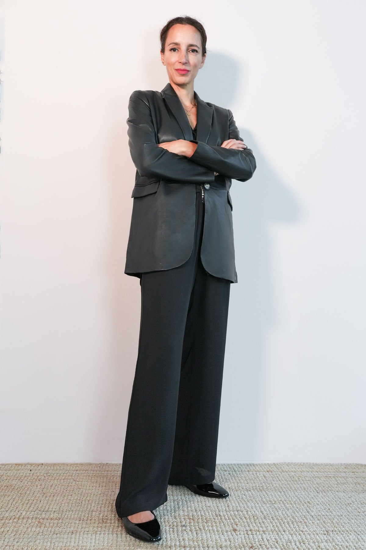 Oversized Blazer aus Lammleder