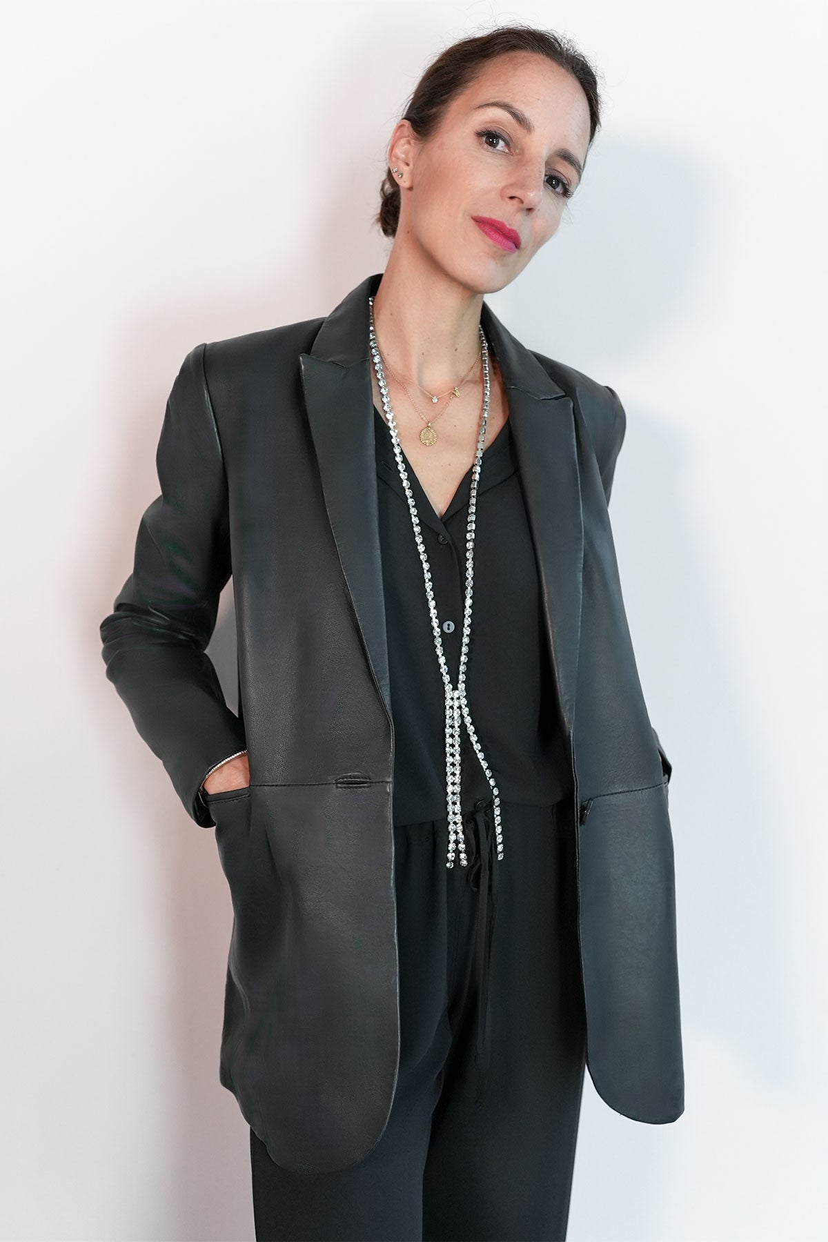 Oversized Blazer aus Lammleder