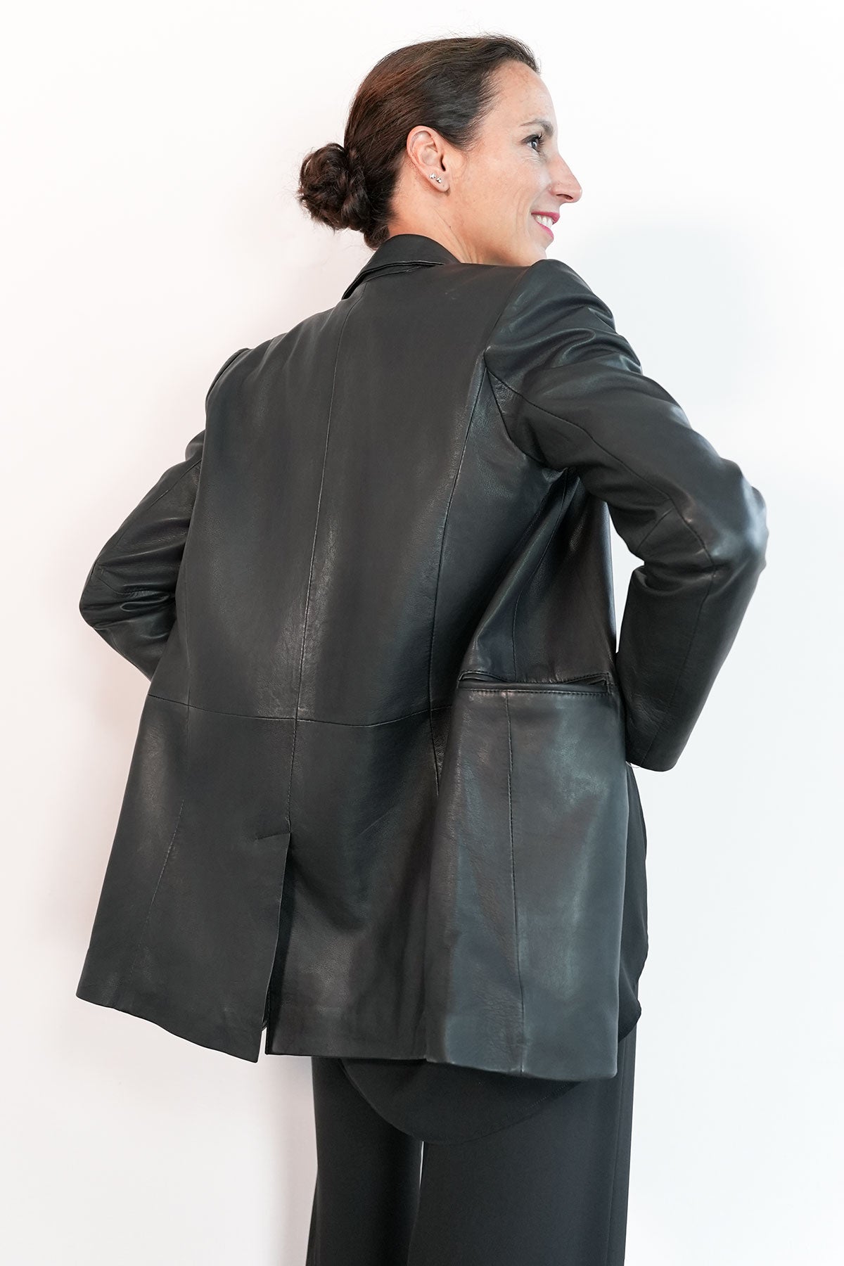 Oversized Blazer aus Lammleder
