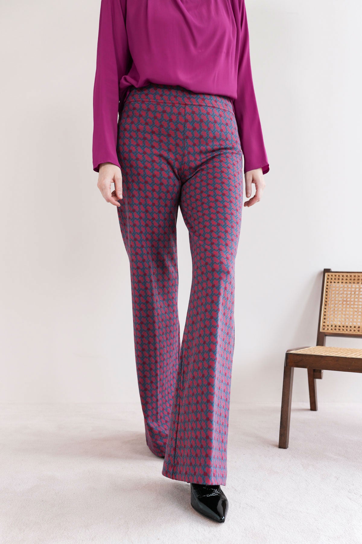 Schlaghose aus Jacquard Jersey
