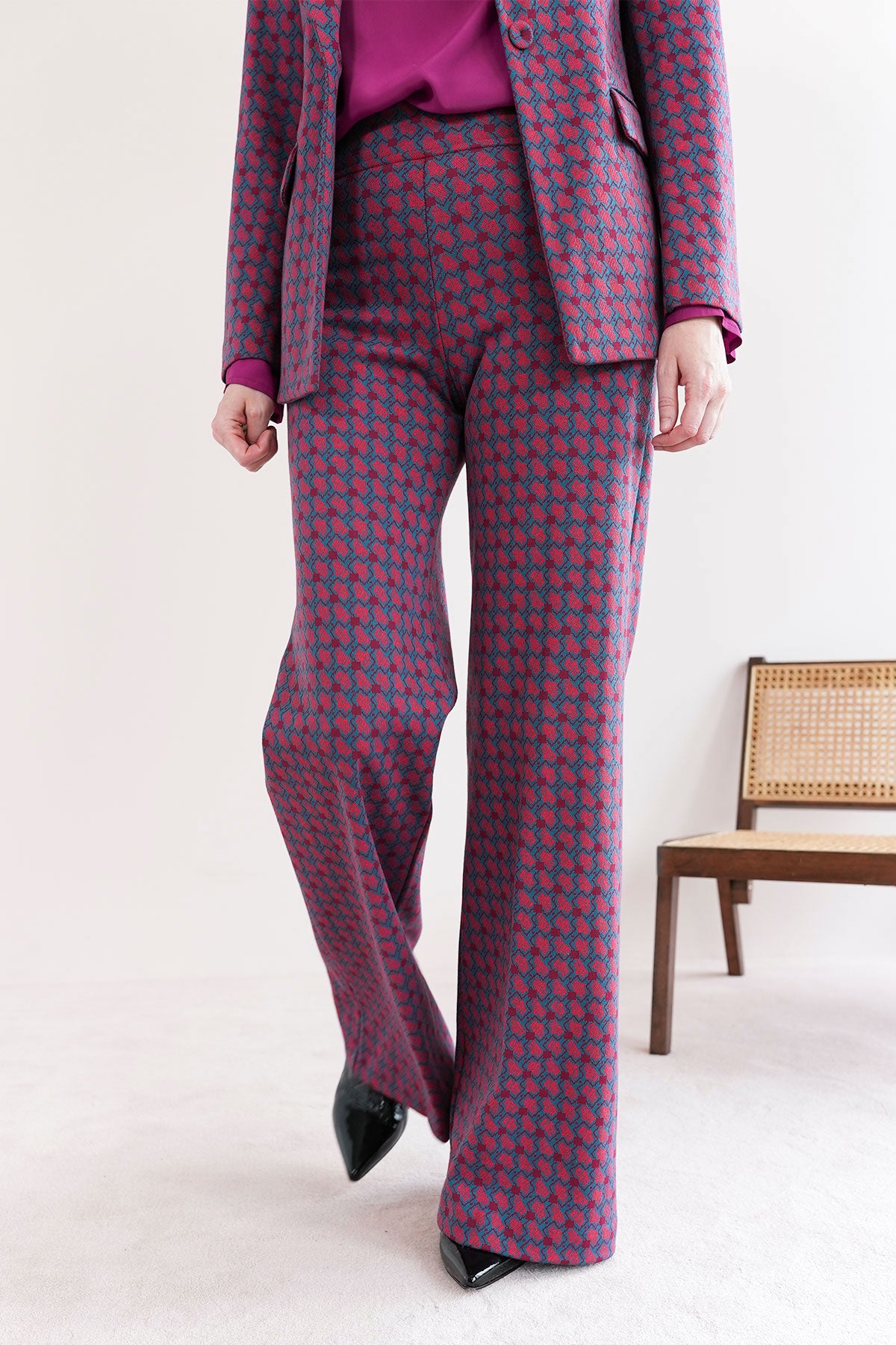 Schlaghose aus Jacquard Jersey