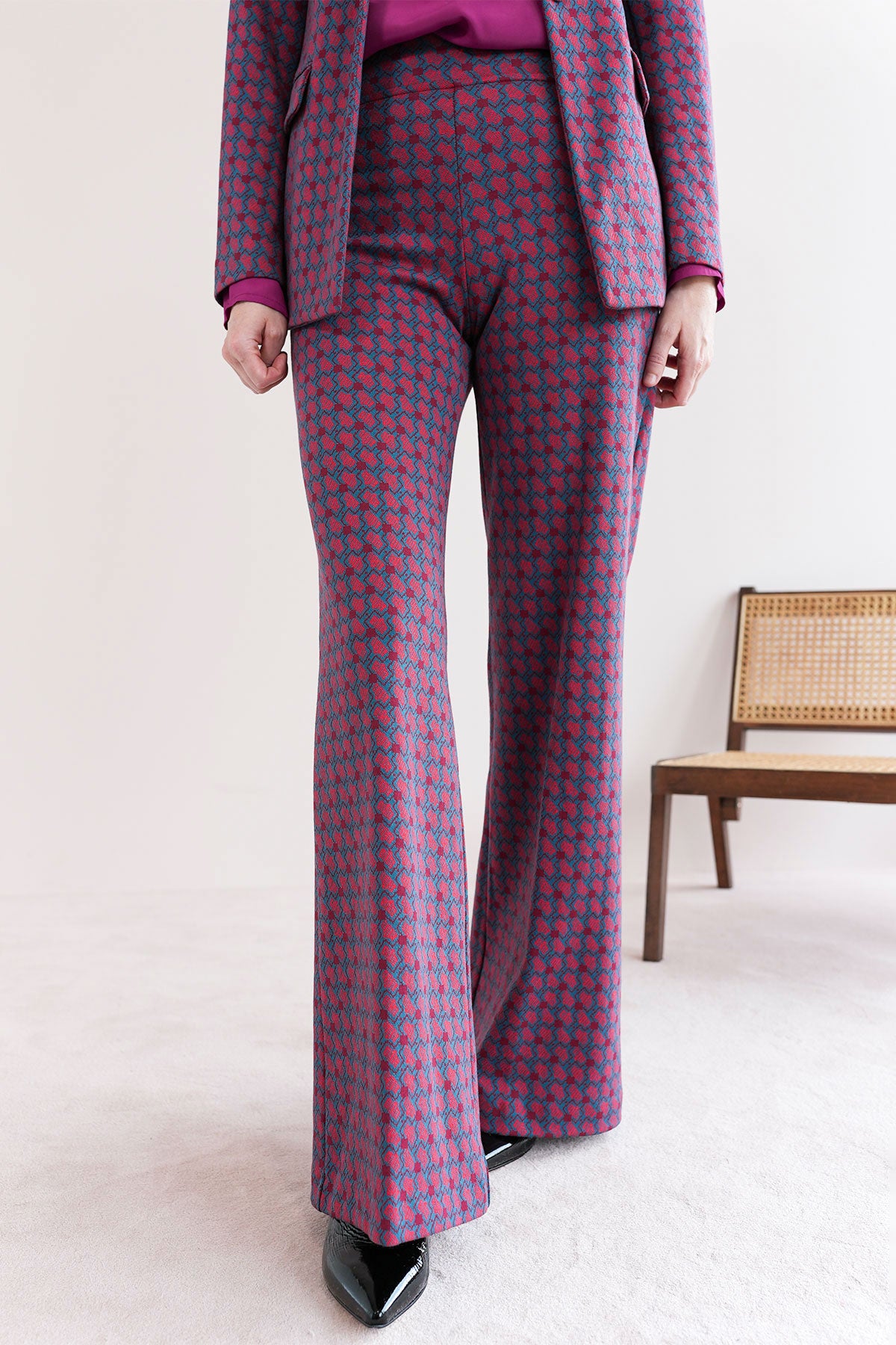 Schlaghose aus Jacquard Jersey