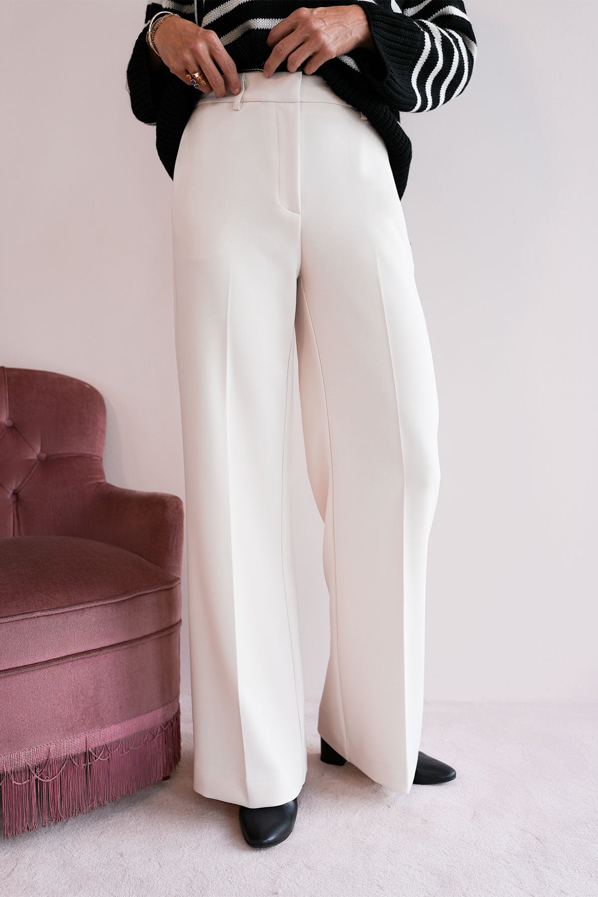 Elegante Hose mit weitem Bein aus Viskose Mix
