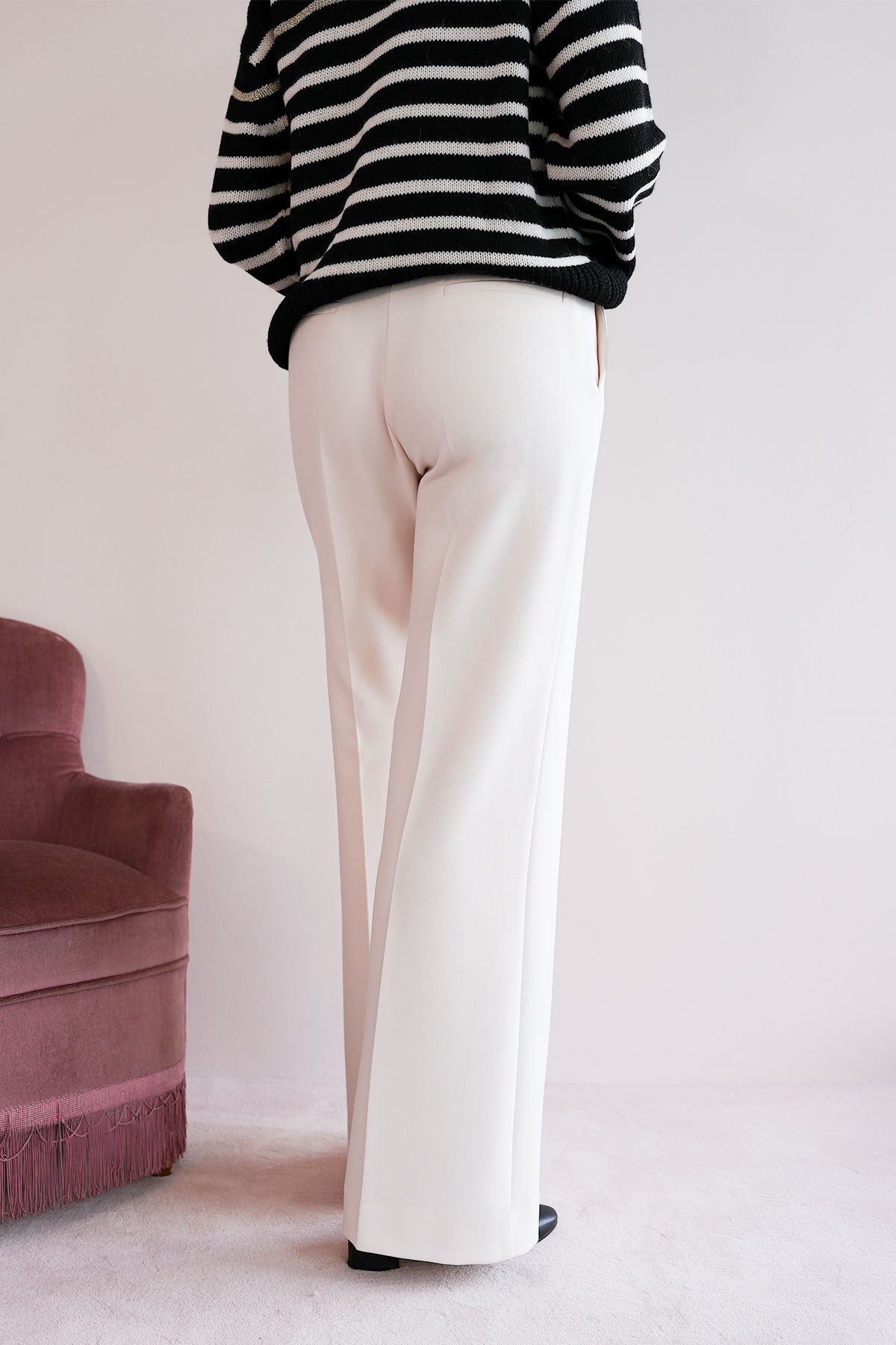 Elegante Hose mit weitem Bein aus Viskose Mix