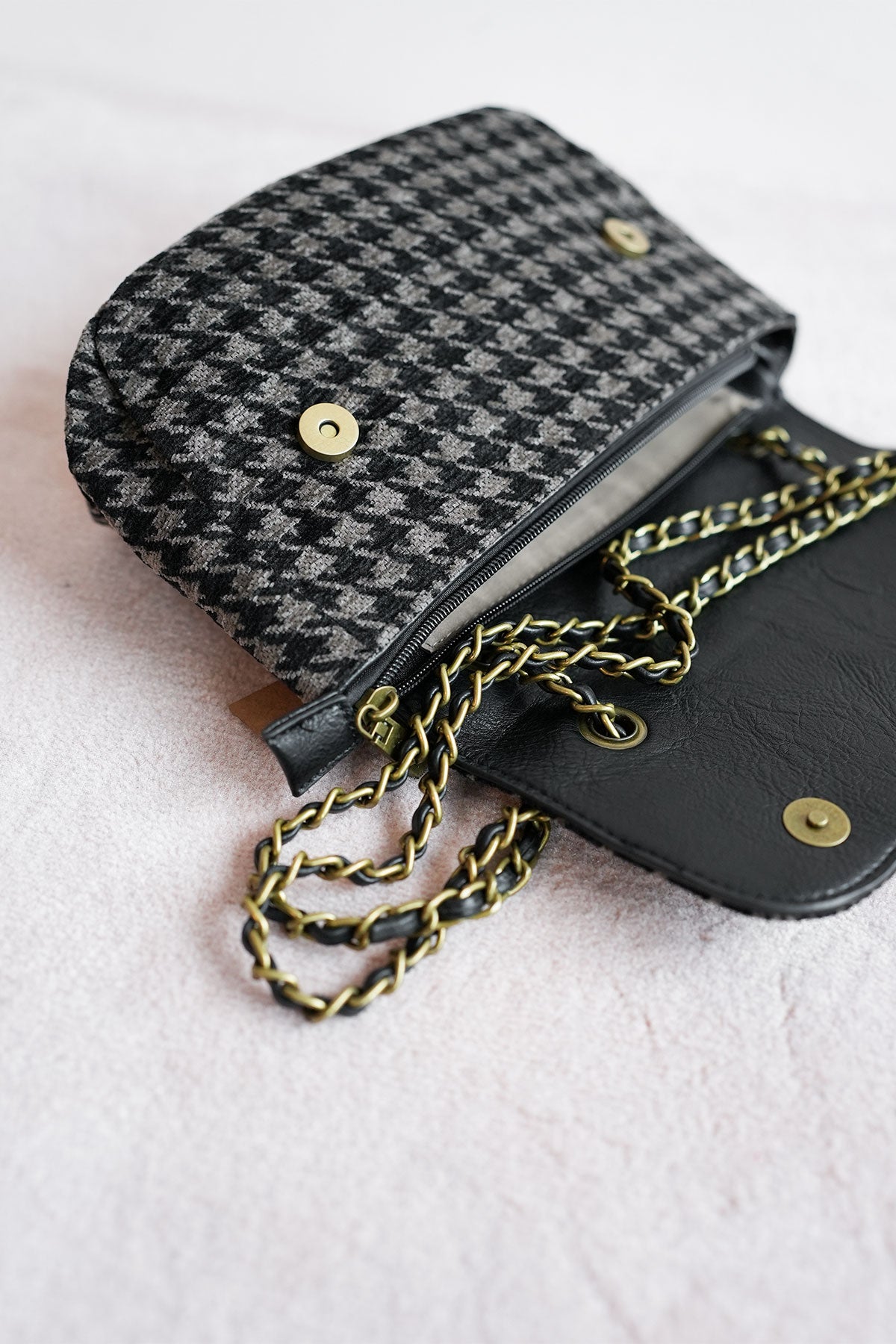 Crossbody Schultertasche Hahnentritt