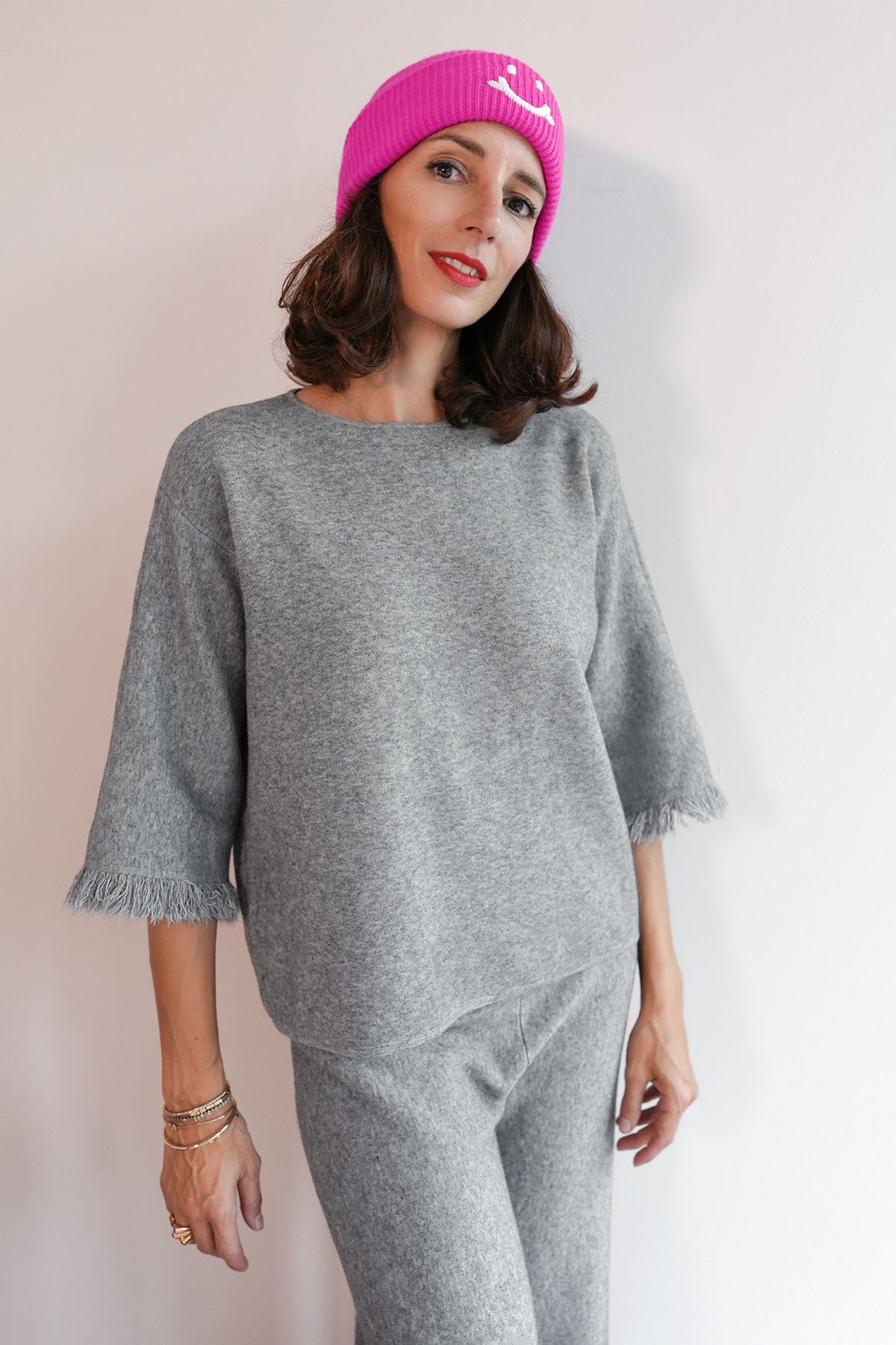 Pullover mit 3/4 Arm aus Viskose