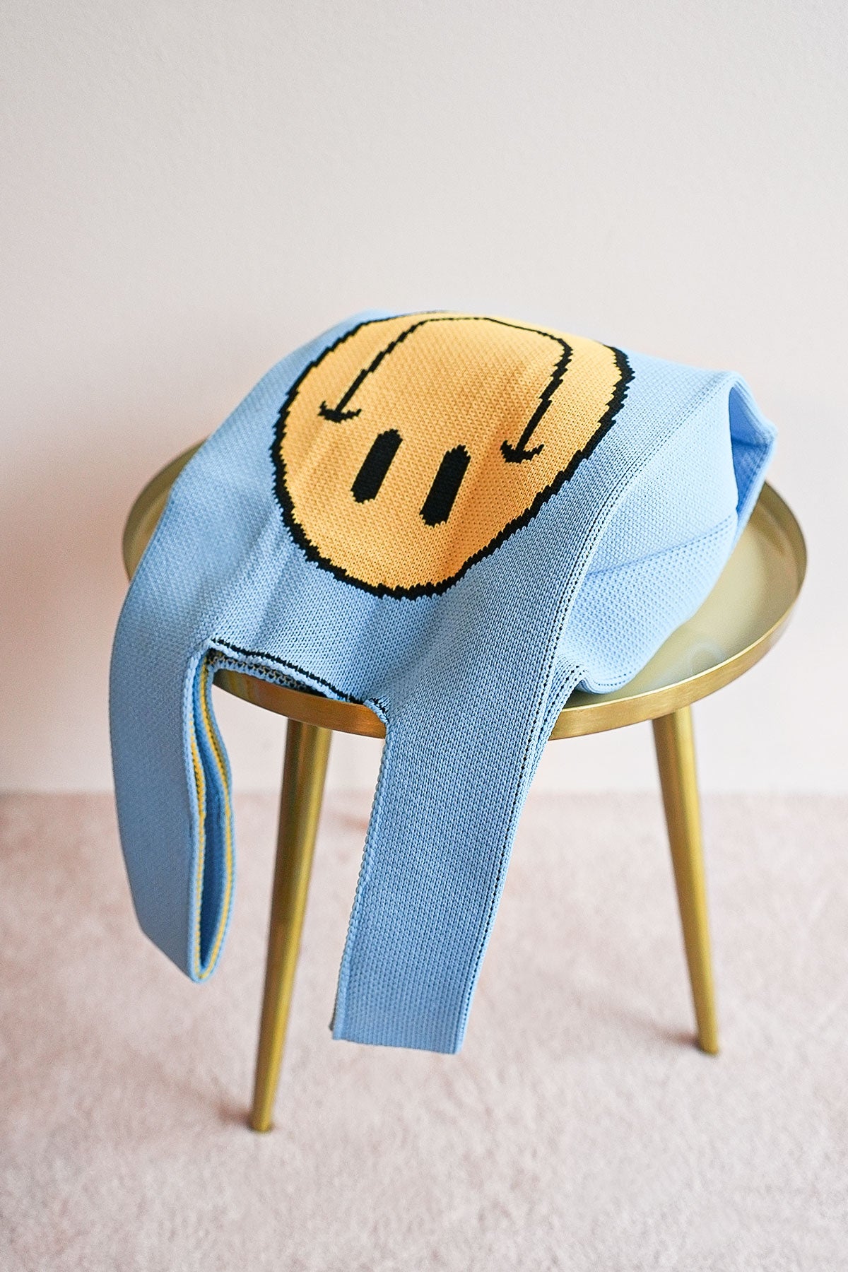 Strickbeutel Smiley aus Kunstfaser