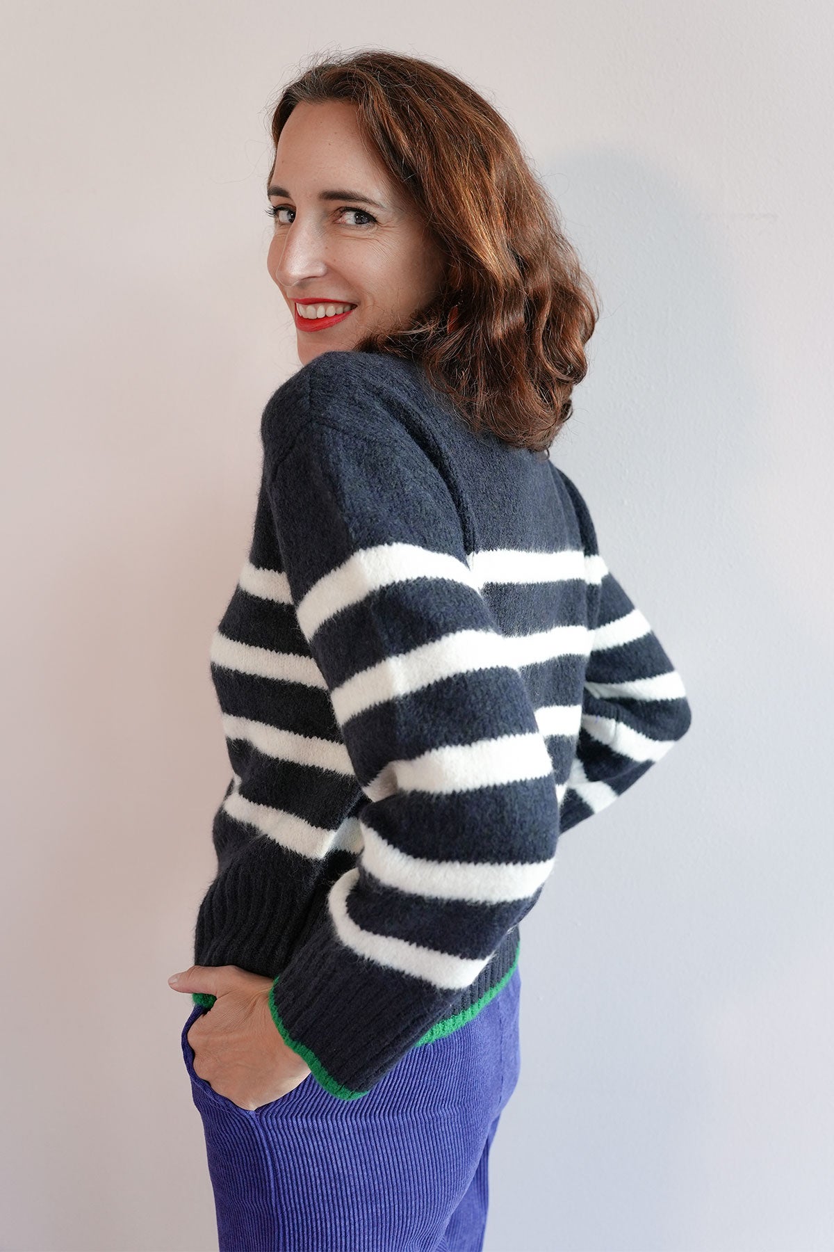 Gestreifter Pullover Navy