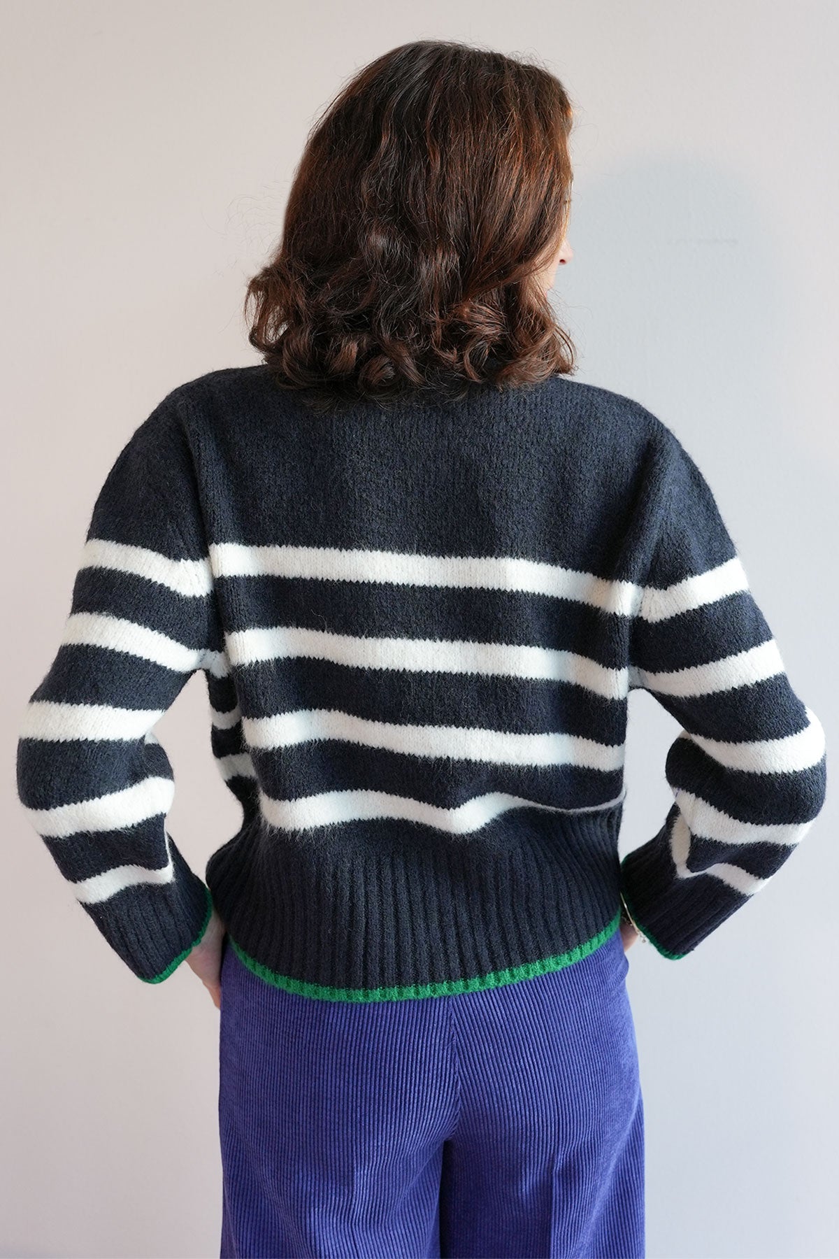 Gestreifter Pullover Navy