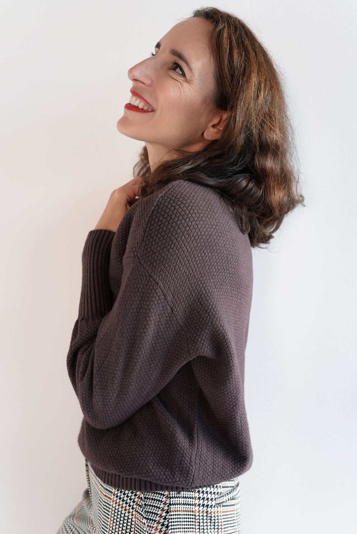Pullover mit Ballonarm aus veganem Strick