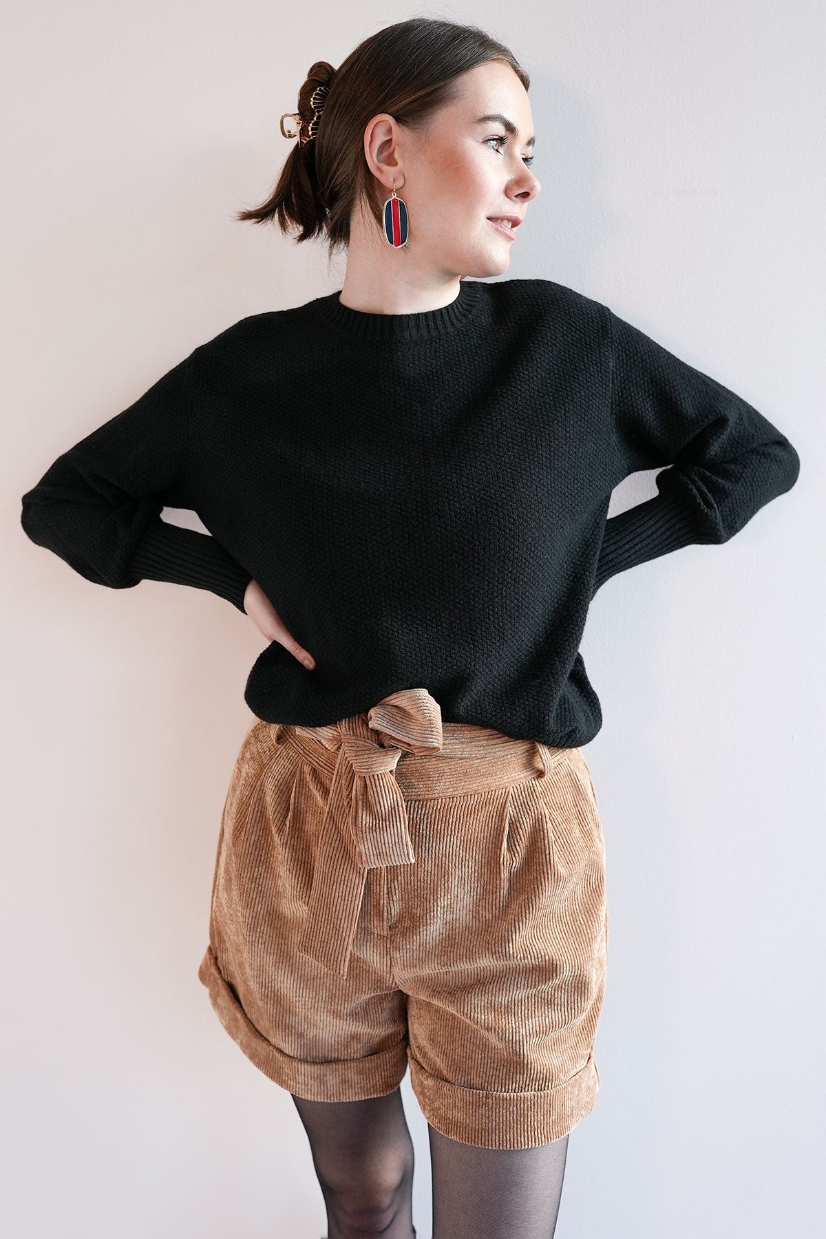 Pullover mit Ballonarm aus veganem Strick