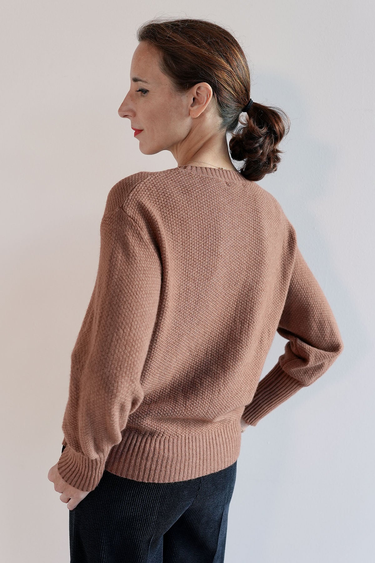 Pullover mit Ballonarm aus veganem Strick