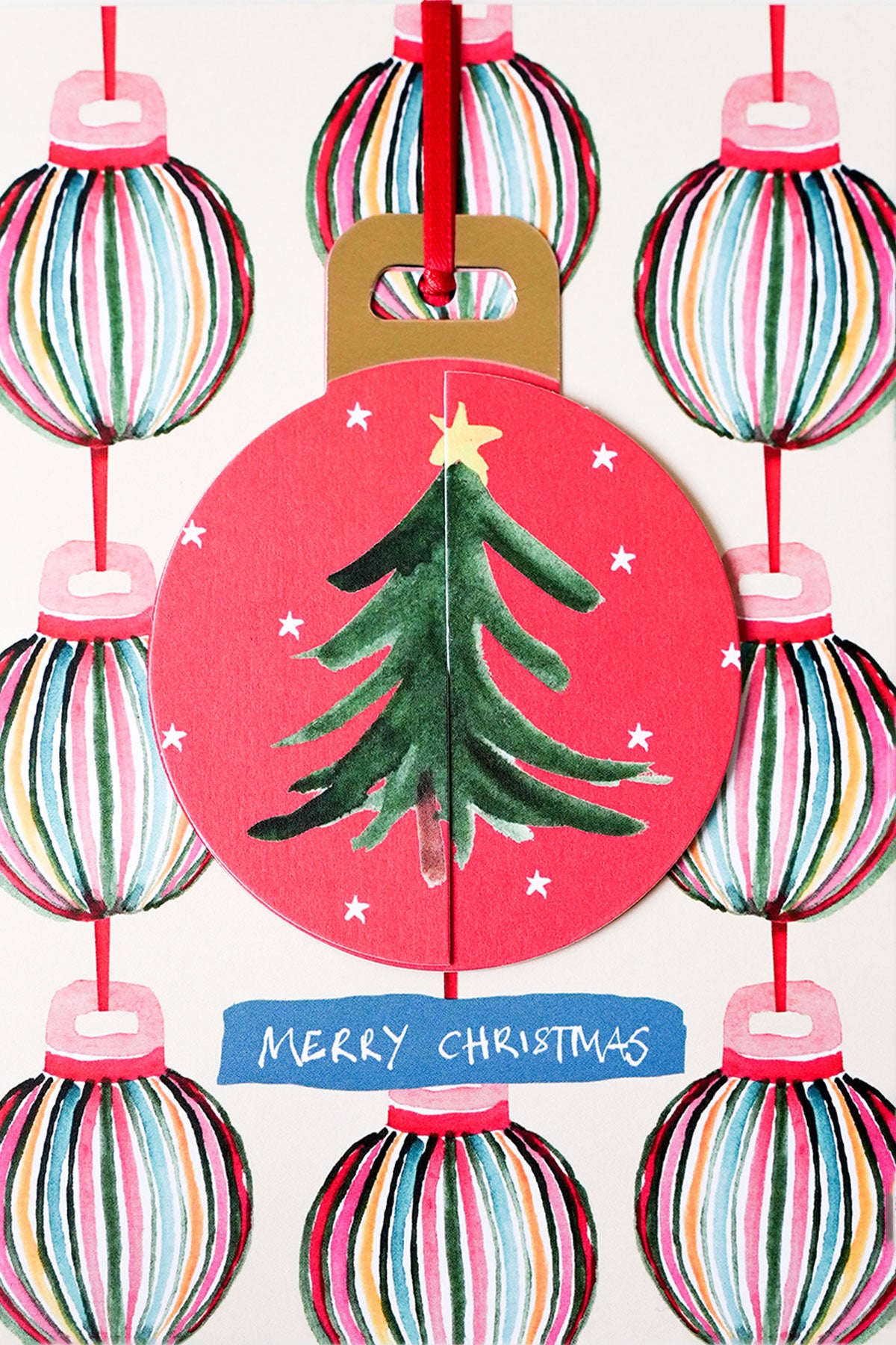 Weihnachtskarte Popup Kugel