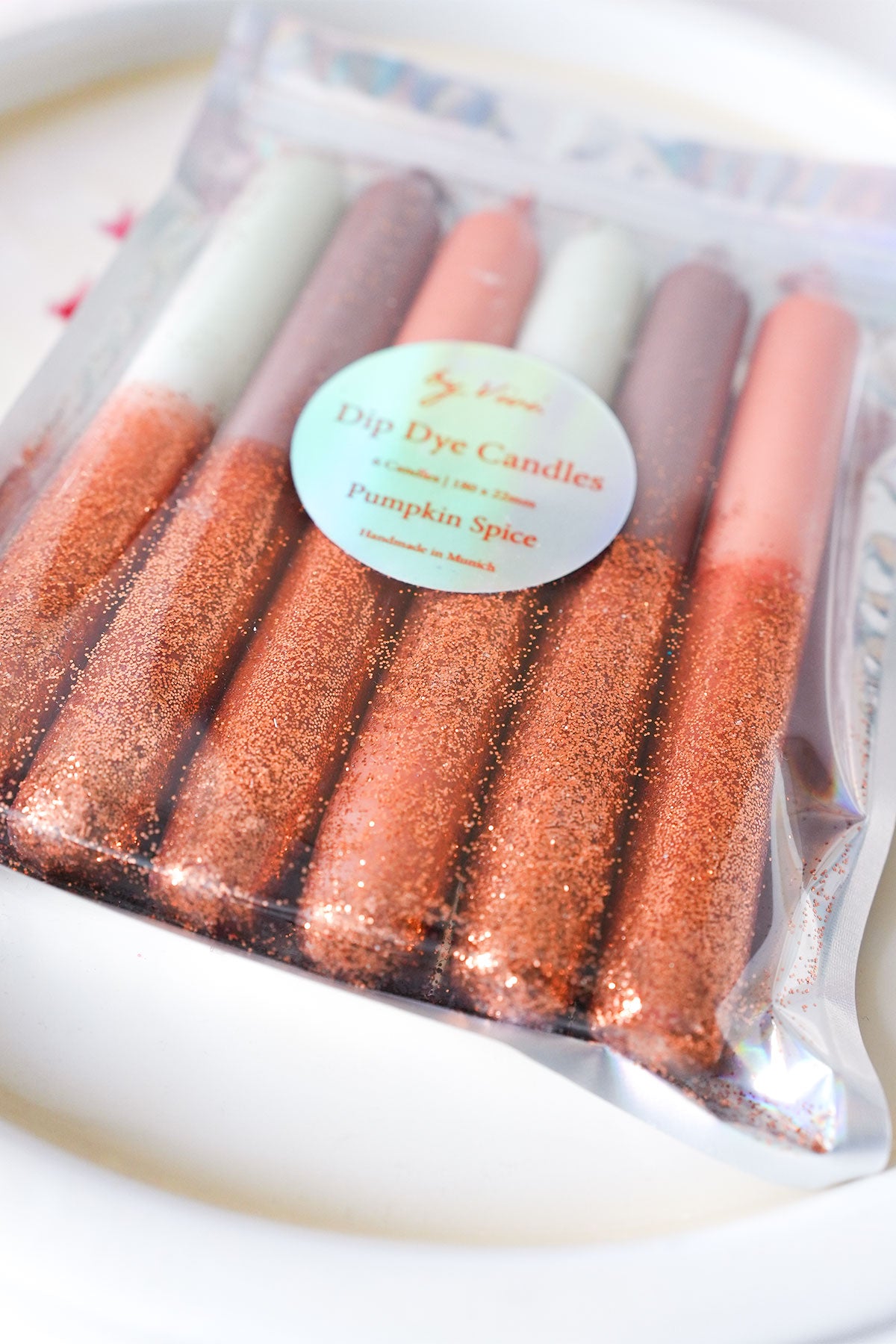 Kerzen Glitter Dip Dye Pumpkin