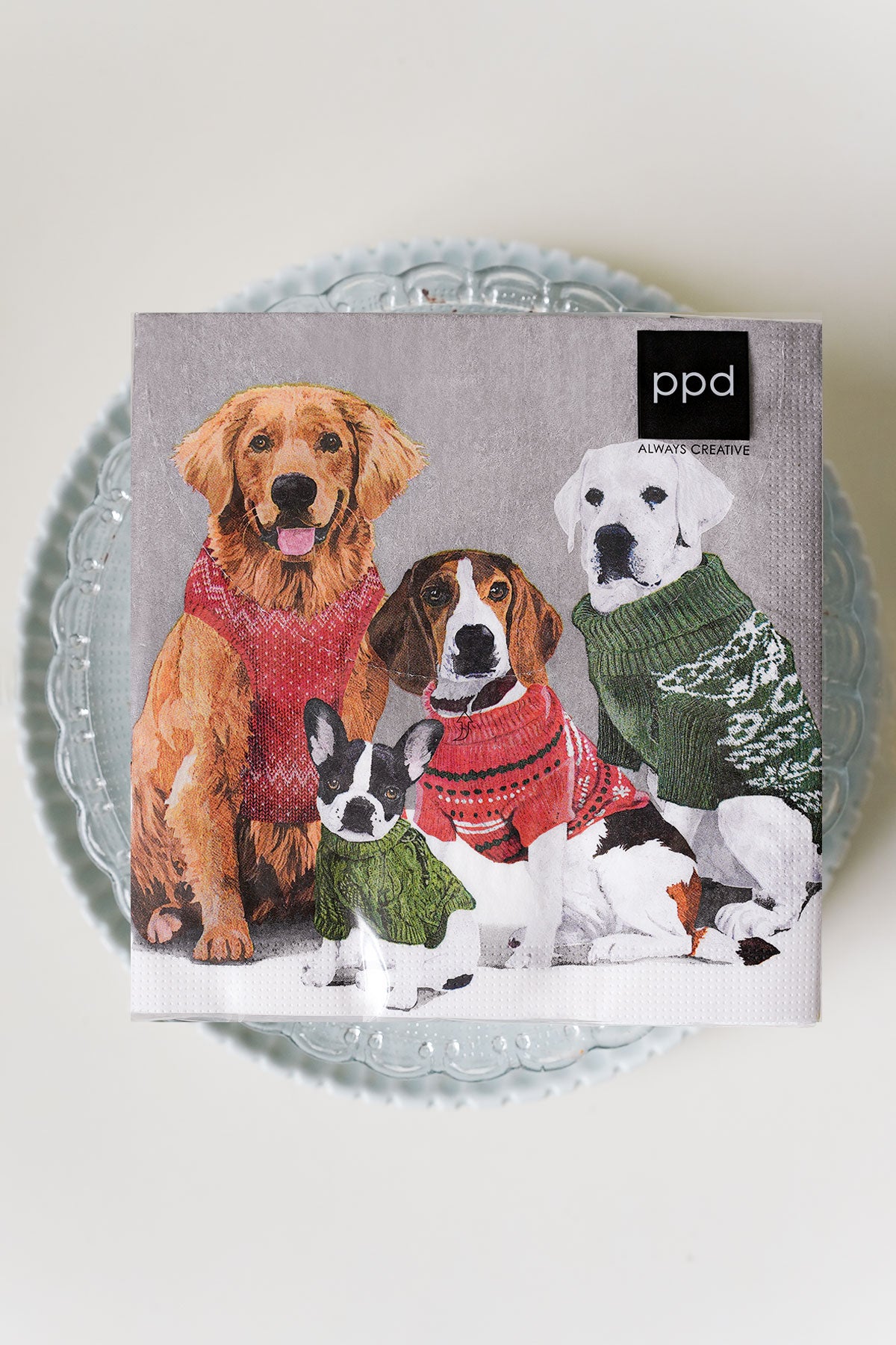 Weihnachtsservietten Xmas Hunde