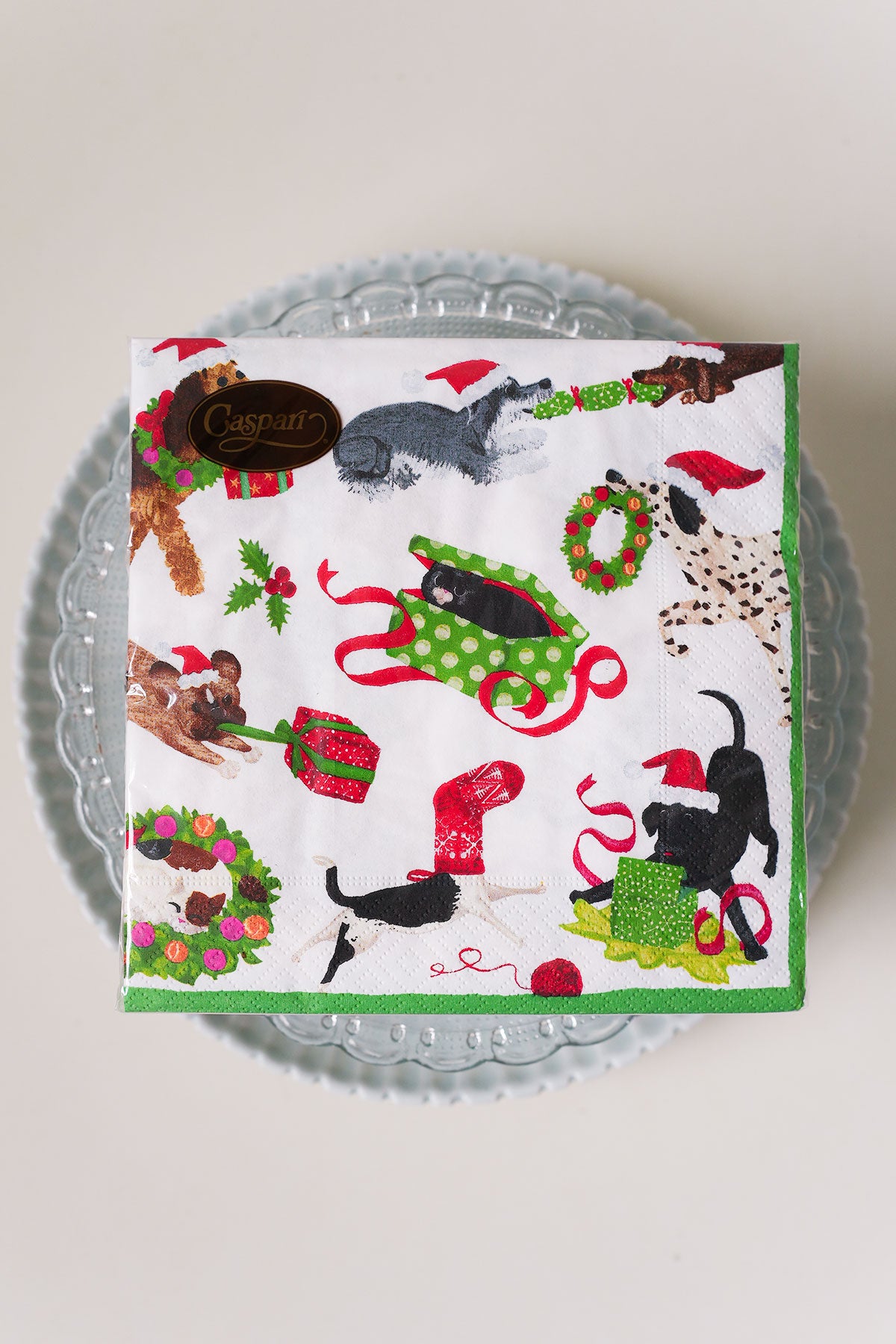 Weihnachtsservietten Hunde