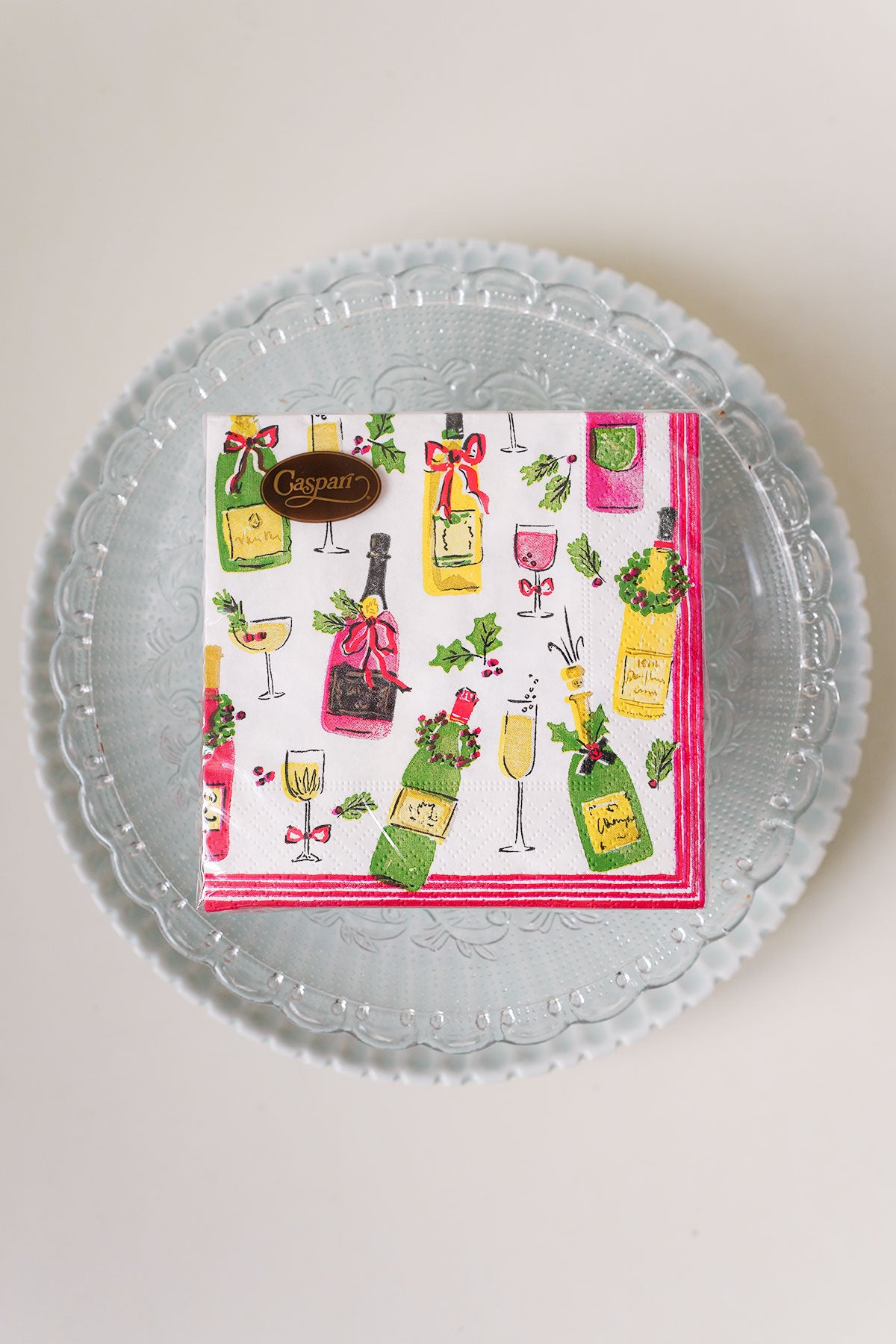 Weihnachtsservietten Cocktail Champagner