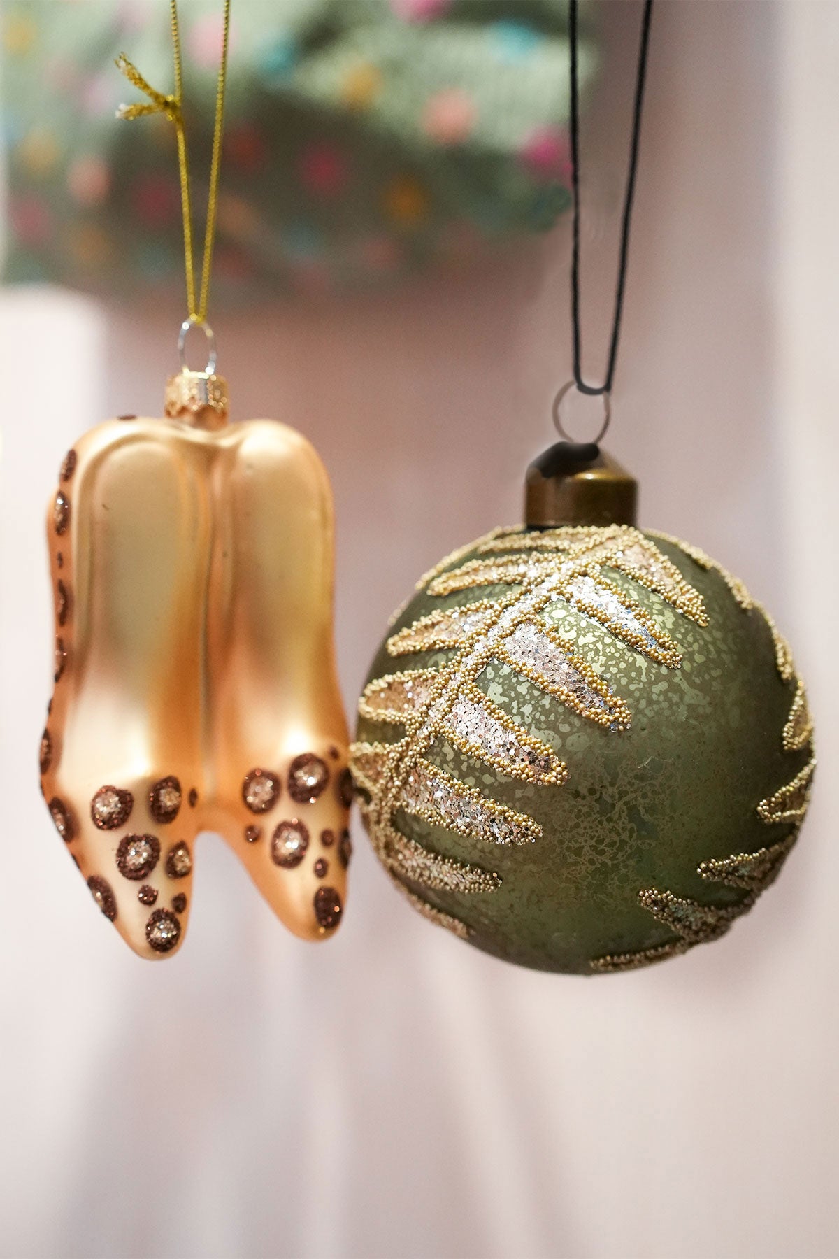 Christbaumanhänger Kugel Glitzerzweig