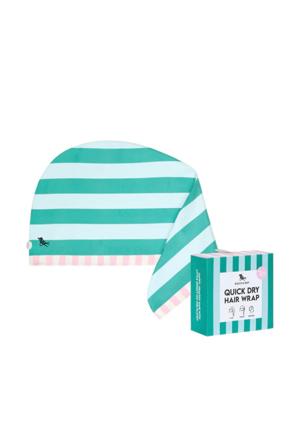 Haar Turban Stripes 'Türkis-Rosa'