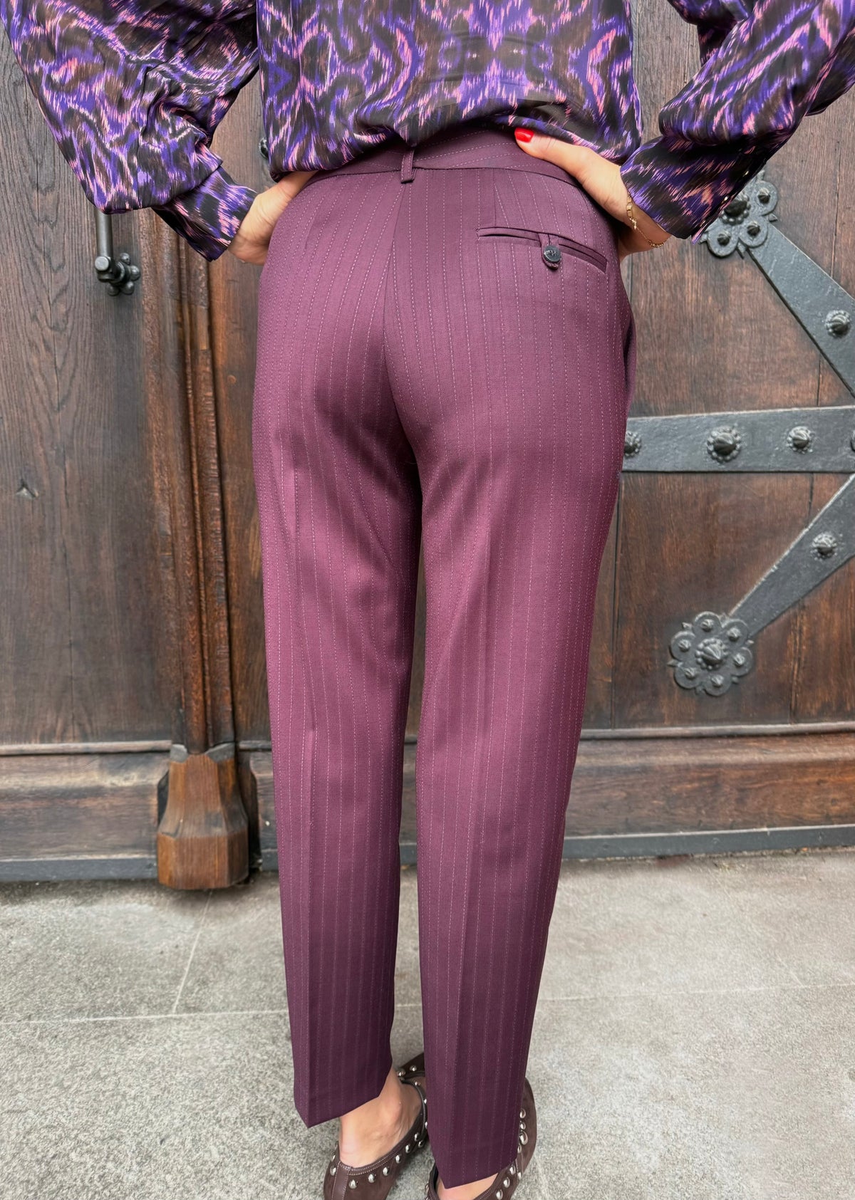 Slim-Fit Nadelstreifen Hose