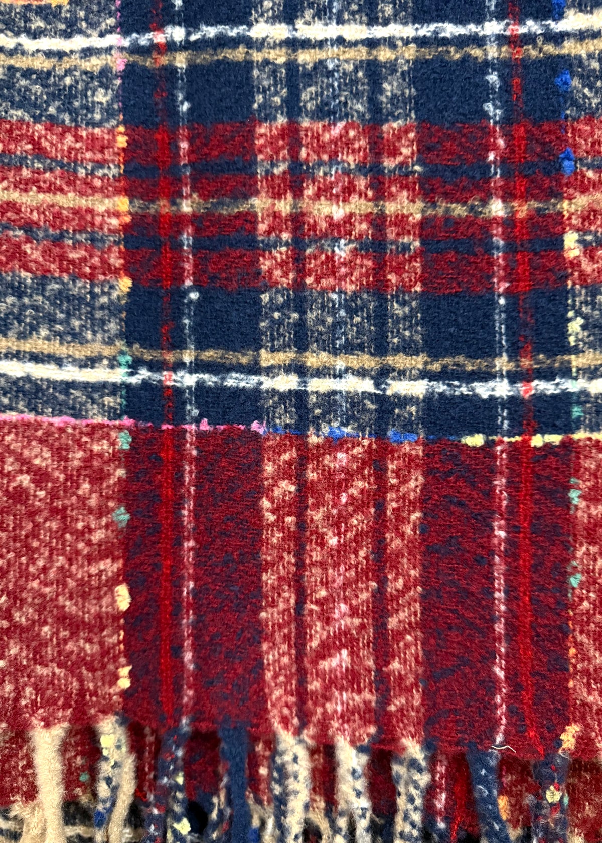 Karo Schal 'Bordeaux-Navy'