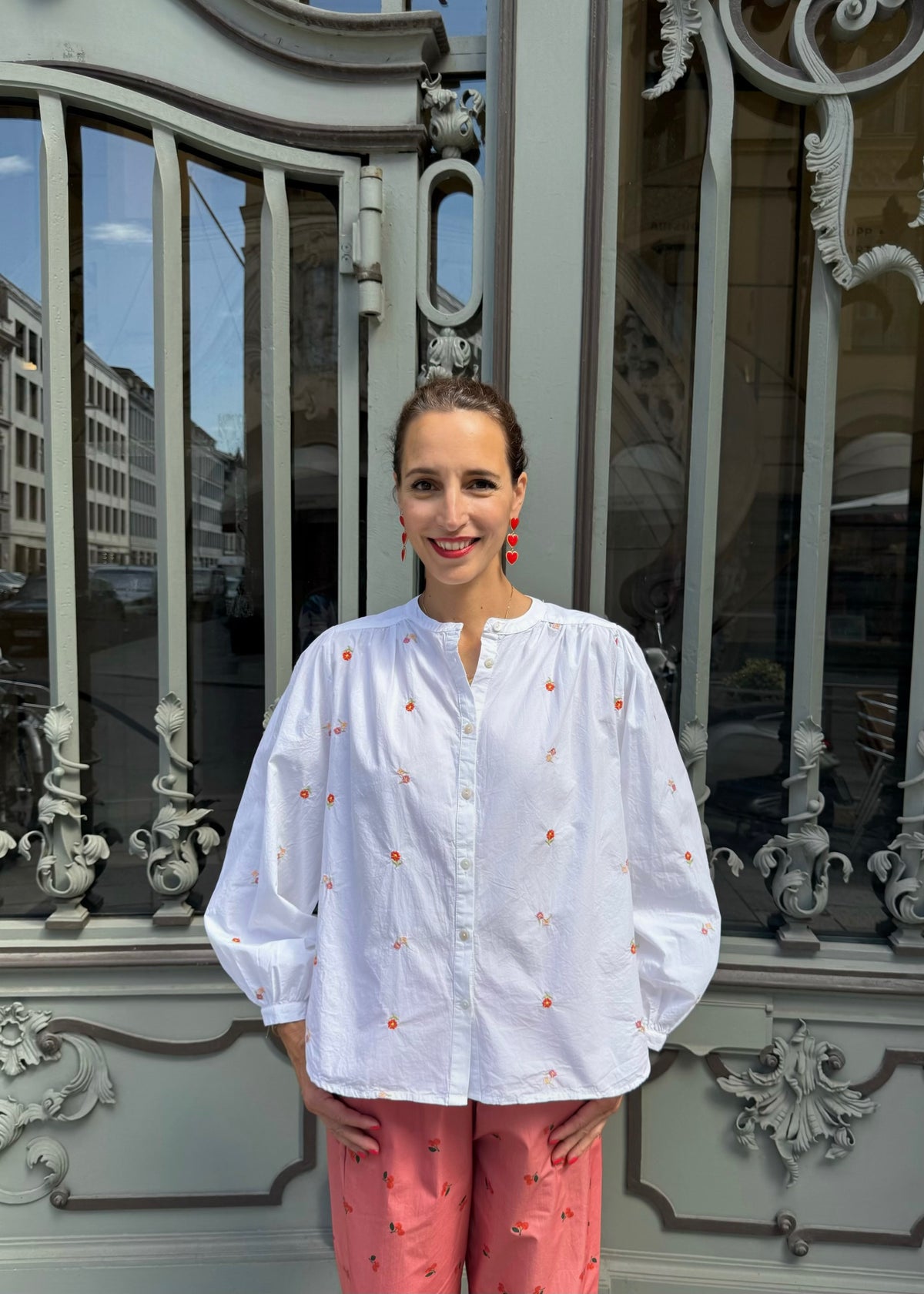 Bluse mit Stickerei &#39;Blumen&#39;