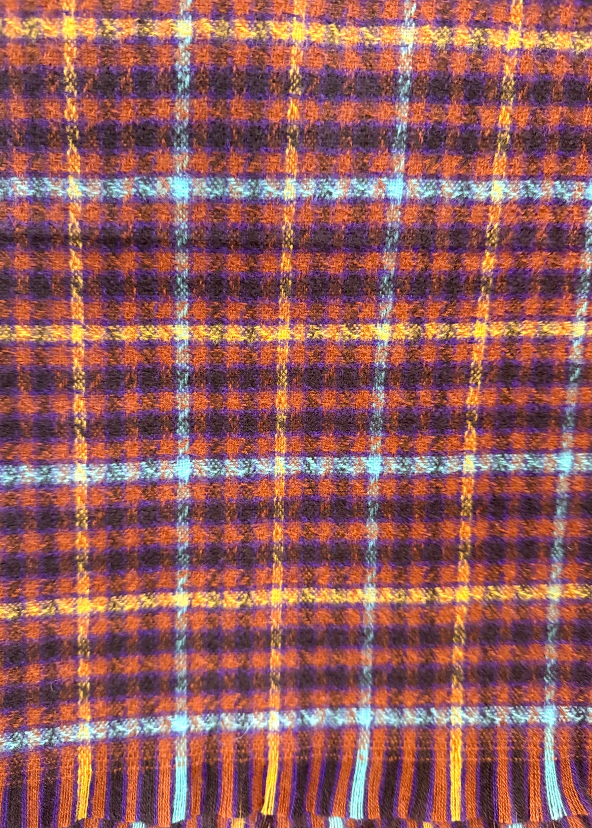 Karo Schal 'Rost-Türkis'