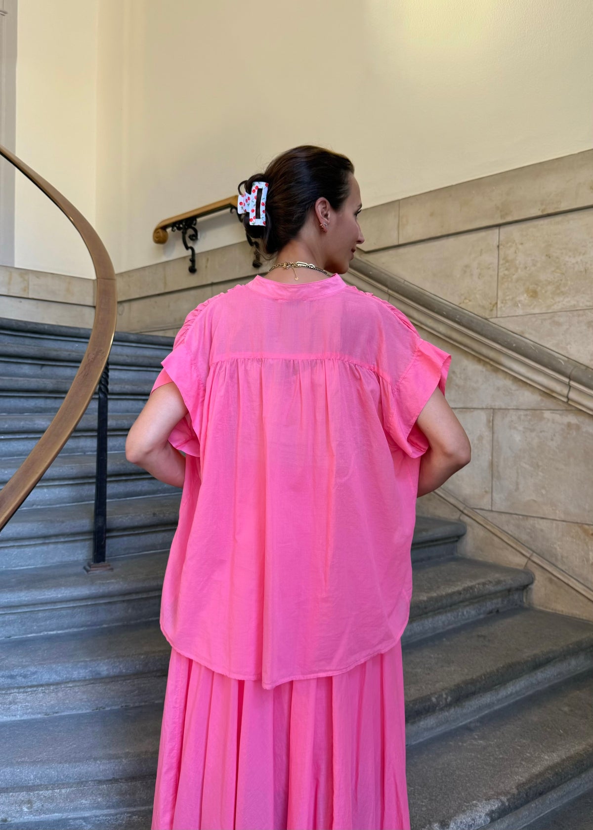 Kurzarm Bluse &#39;Pink&#39;