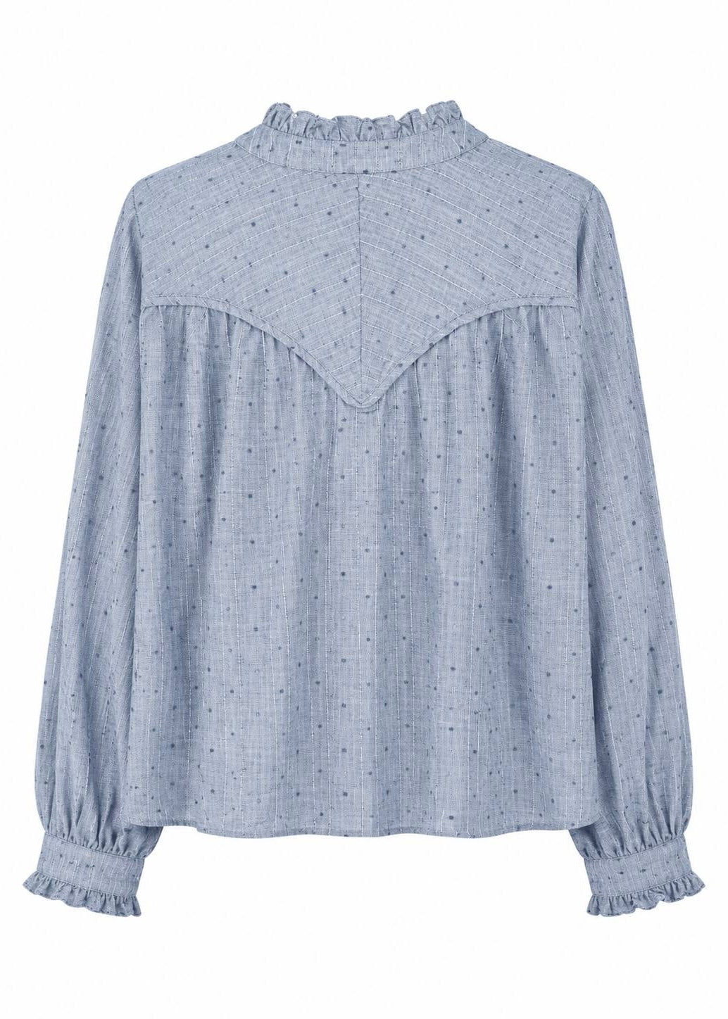 Bluse mit Volant 'Blau'