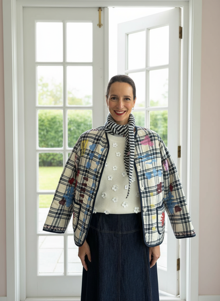 Jacke mit Stickerei 'Check'