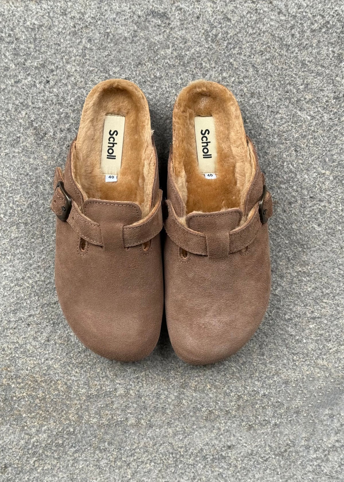 Clogs mit Lammfell &#39;Braun&#39;