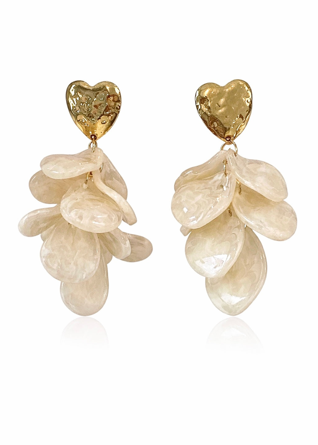 Ohrringe 'Herz' Creme