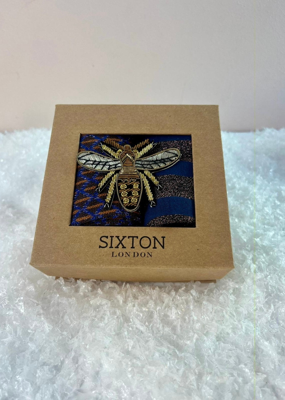 2er-Set Socken 'Fliege' Braun-Lila