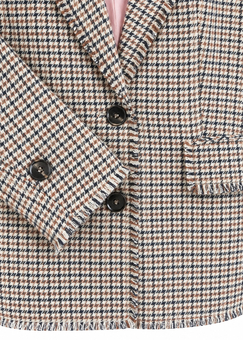Blazer mit Fransen 'Hahnentritt'