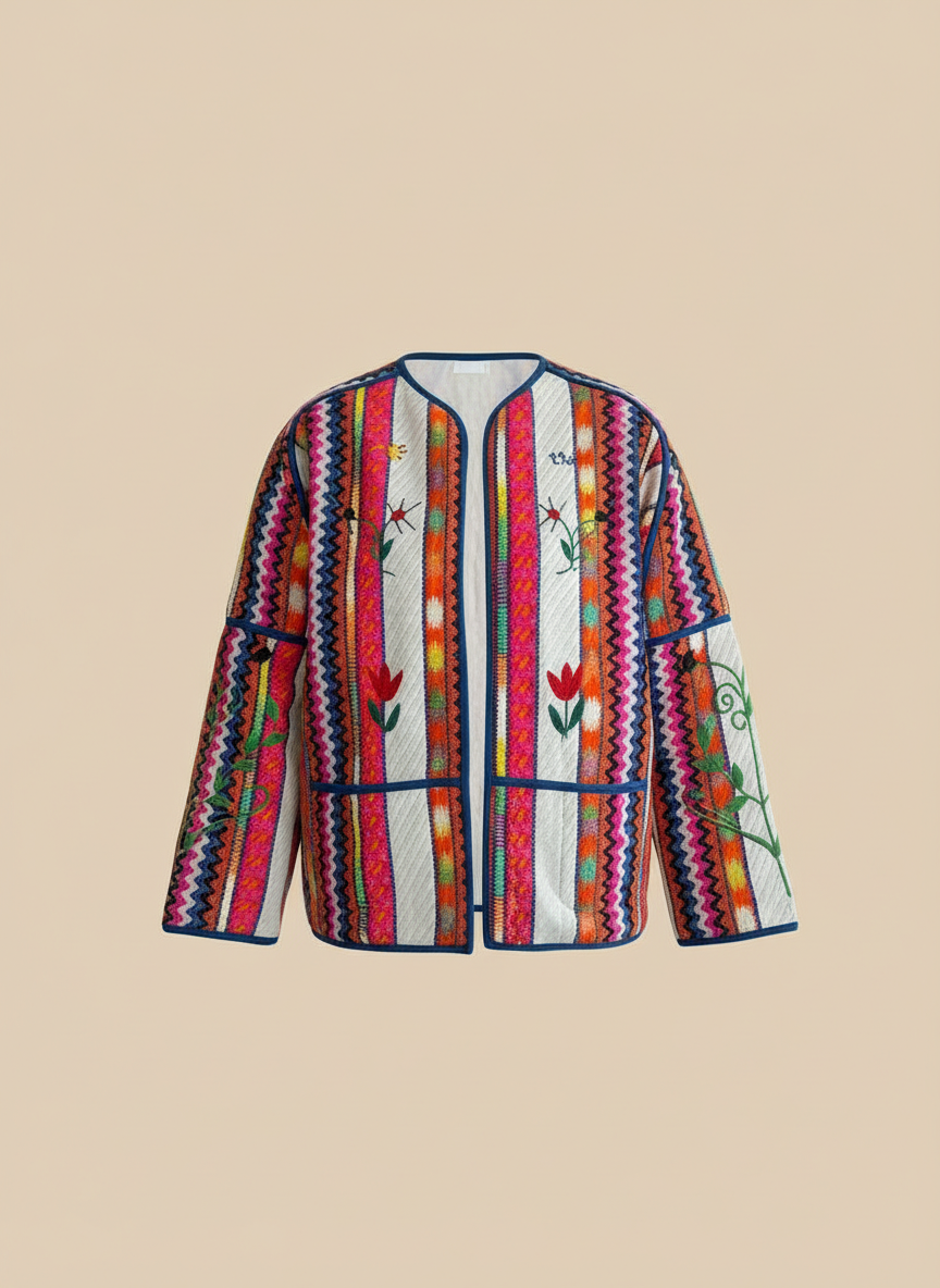 Kimono-Jacke mit Bestickung