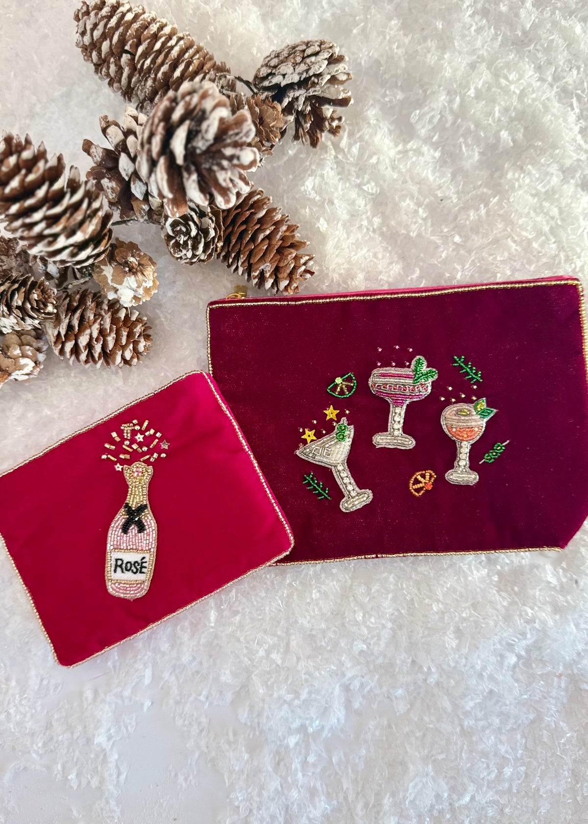 Kosmetiktasche Samt Cockails