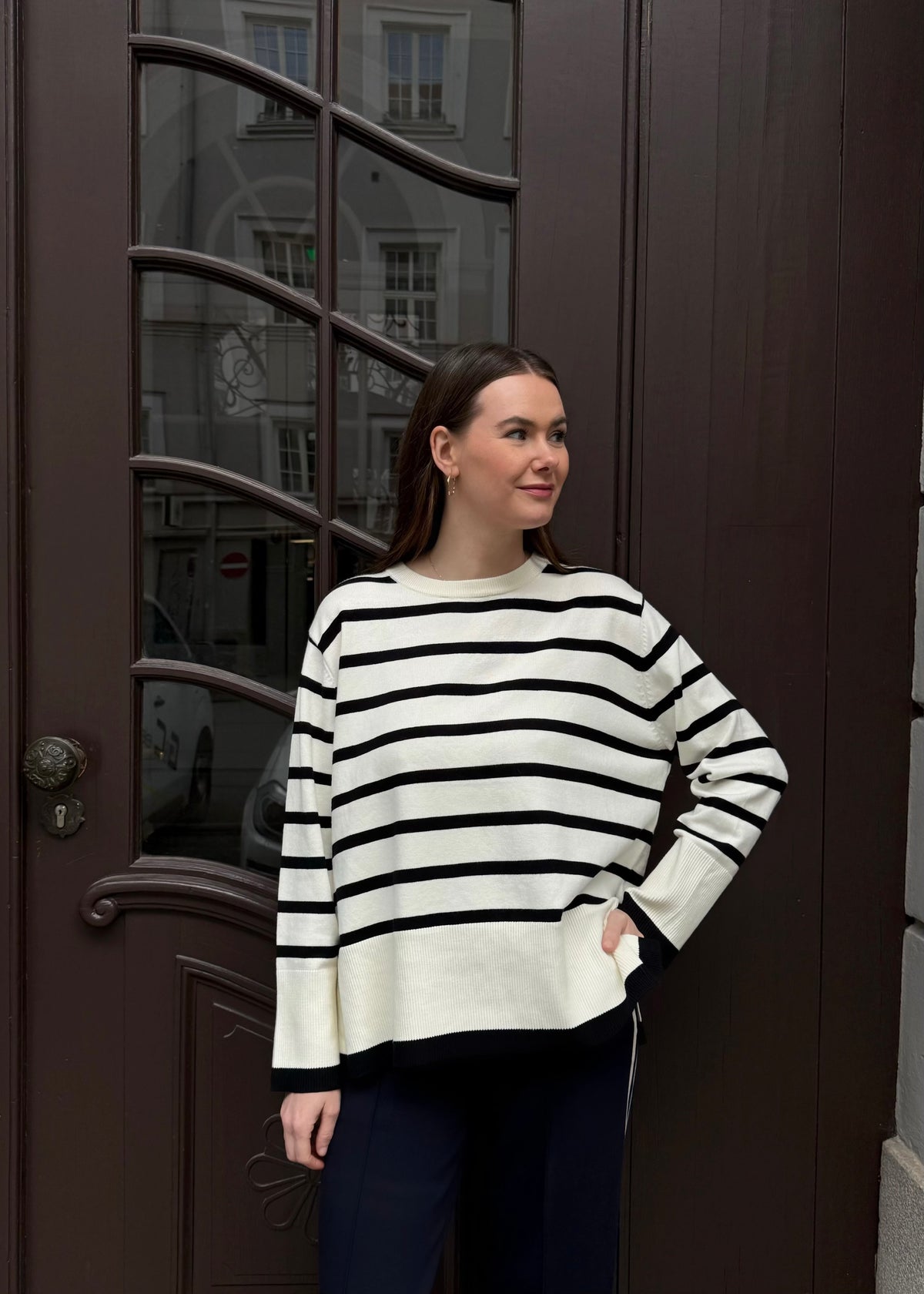 Ringelpullover &#39;Offwhite-Schwarz&#39;