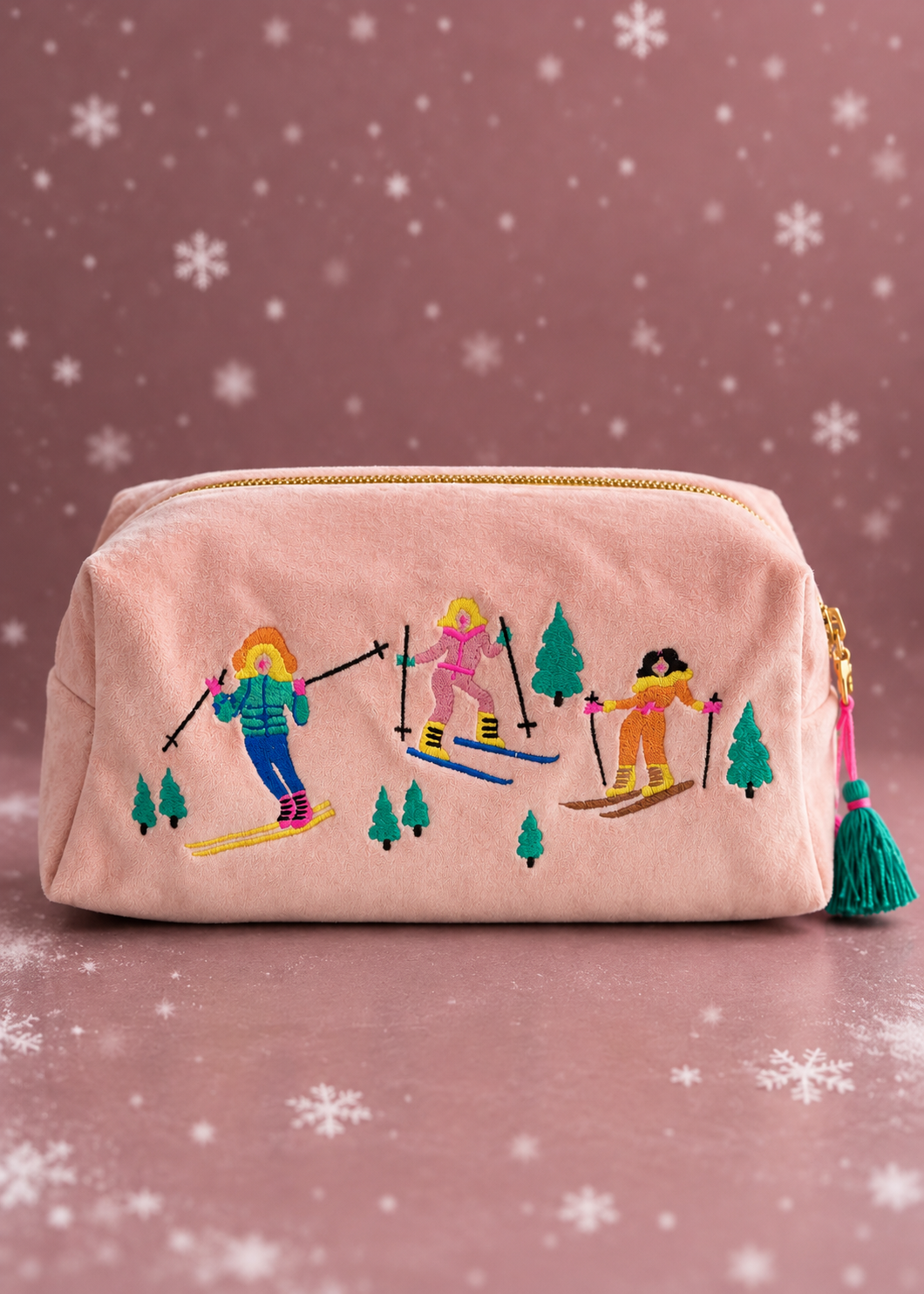 Kosmetik Pouch Samt 'Ski'